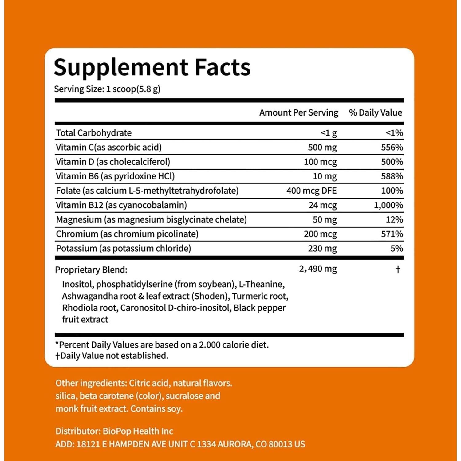 Polvo de Bebida de Cortisol Oviaapo 178.6g - Relajación y Enfoque