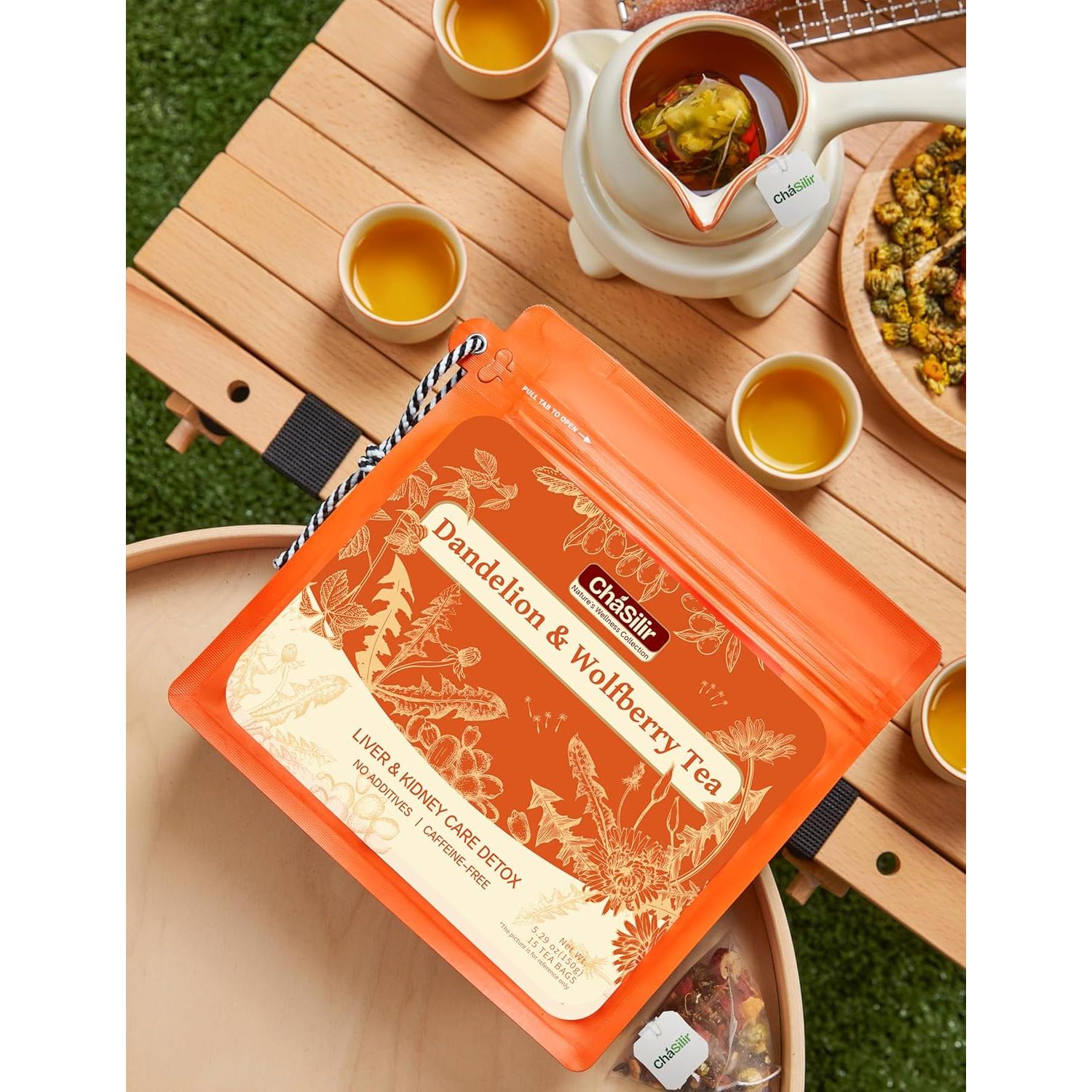 Té Detox Orgánico Aquawhale - Raíz de Diente de León y Bayas de Lobo, 150g