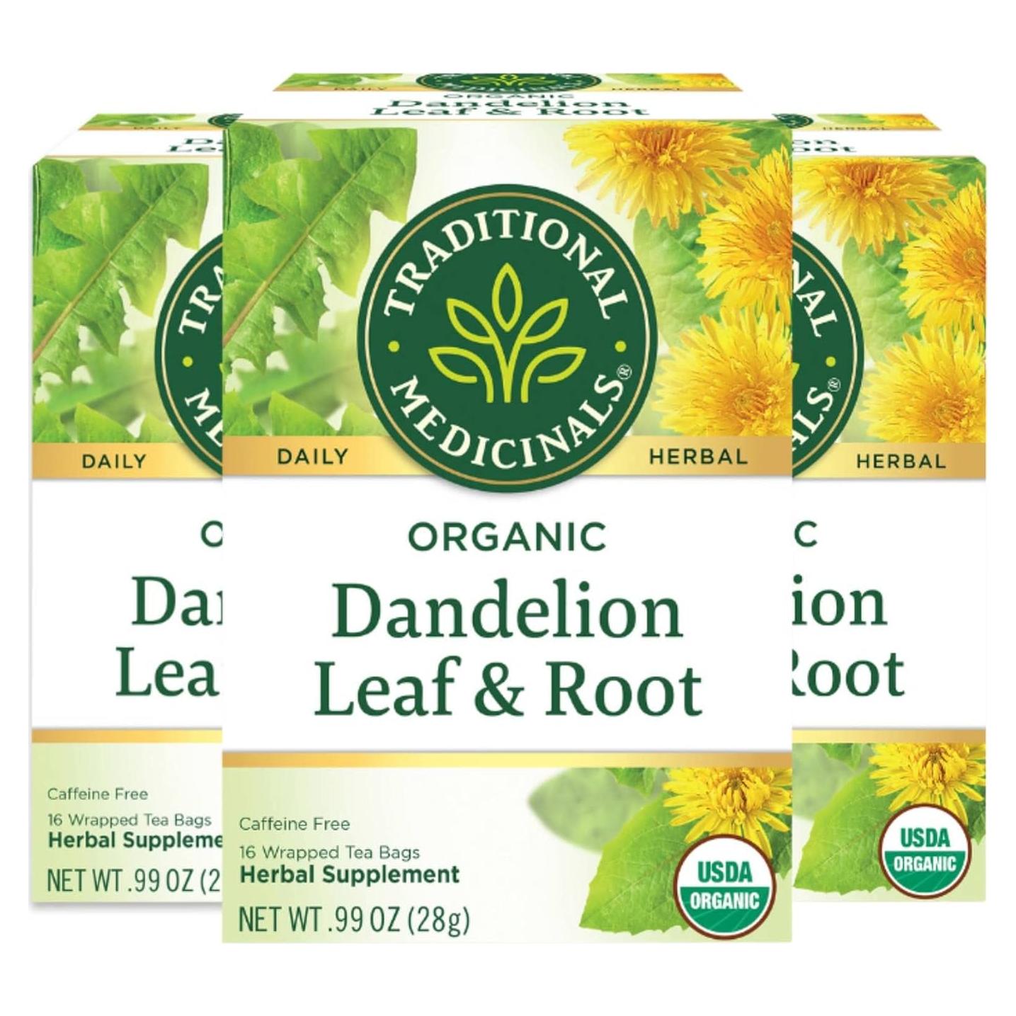 Té de hierbas orgánico Traditional Medicinals - Diente de león, 48 bolsas