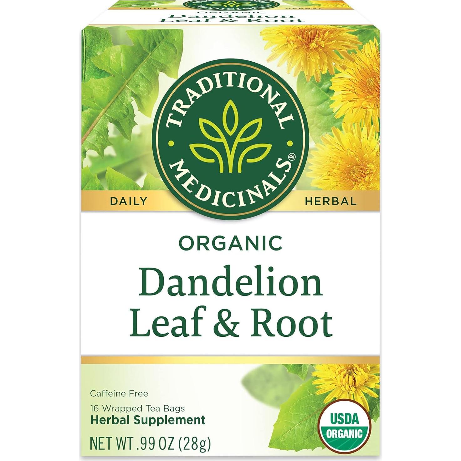 Té de hierbas orgánico Traditional Medicinals - Diente de león, 48 bolsas