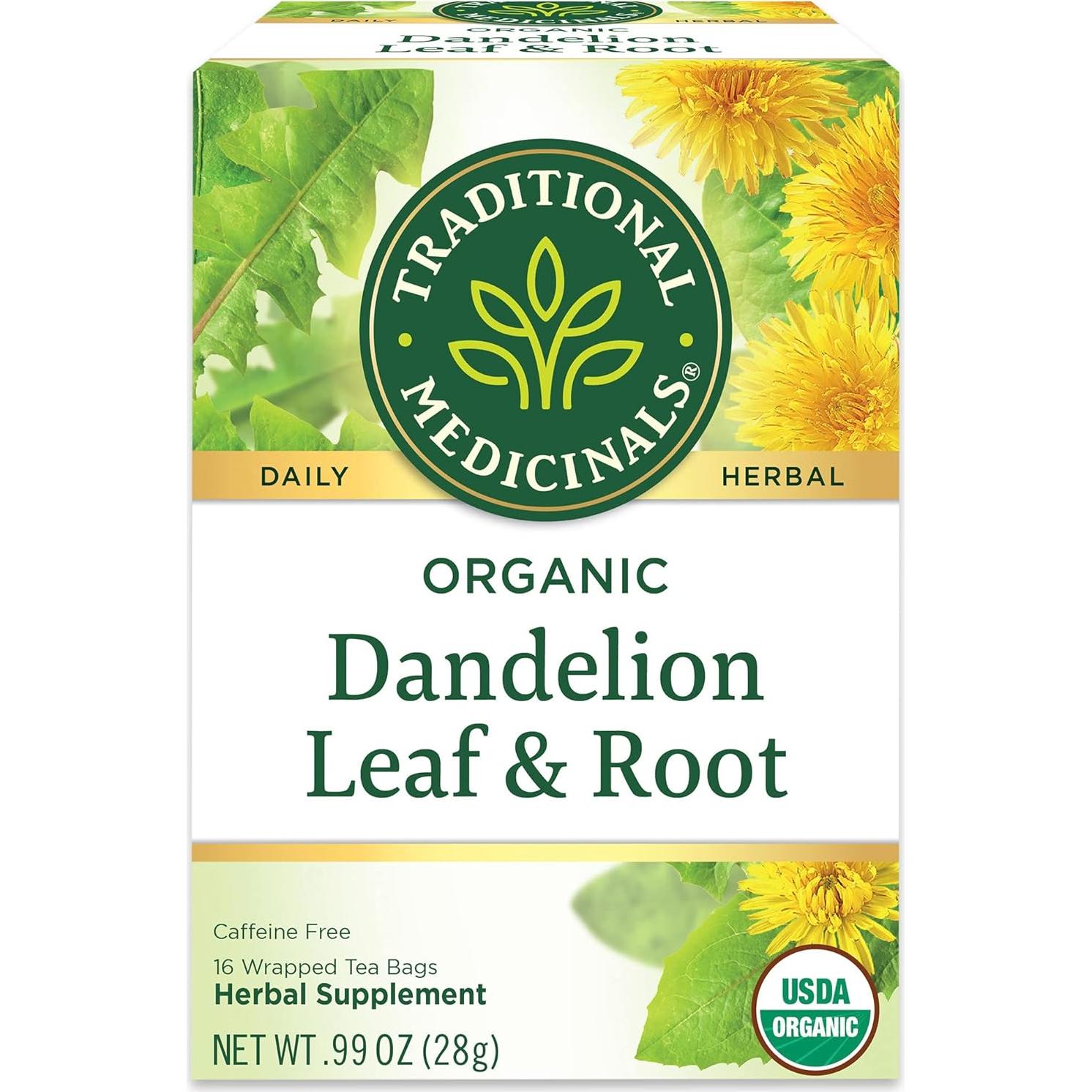 Té de Hierbas de Diente de León Orgánico Medicinales Tradicionales - 32 Bolsitas