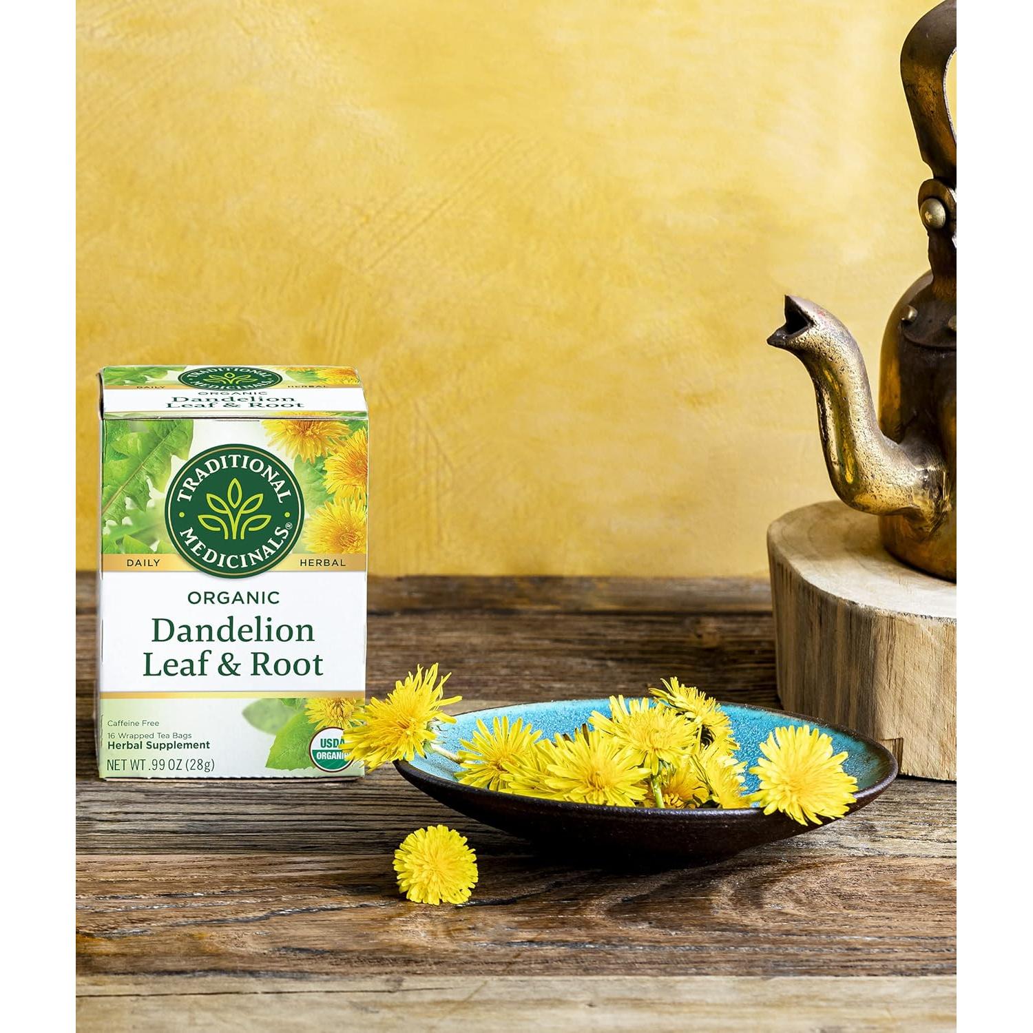 Té de Hierbas de Diente de León Orgánico Medicinales Tradicionales - 32 Bolsitas