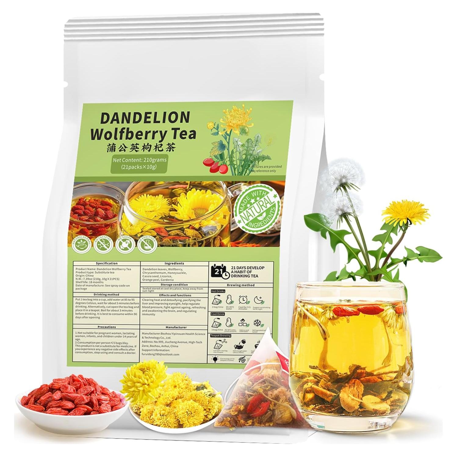 Té Natural de Diente de León y Goji 21 Bolsas - Salud Riñones