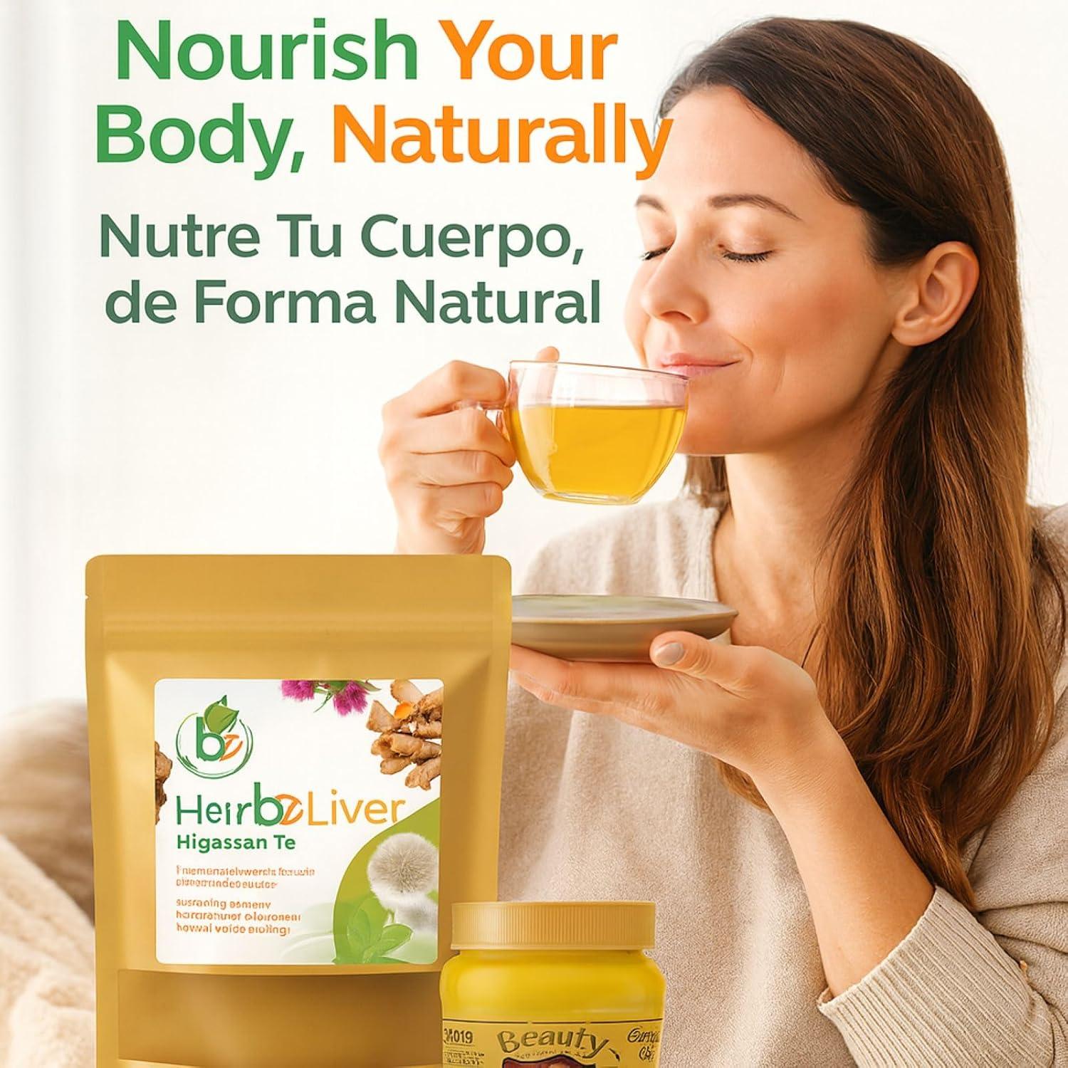 Té Herbal Higassan 24 Bolsitas - Cardo Mariano, Cúrcuma, Diente de León, Boldo y Cuachalalate