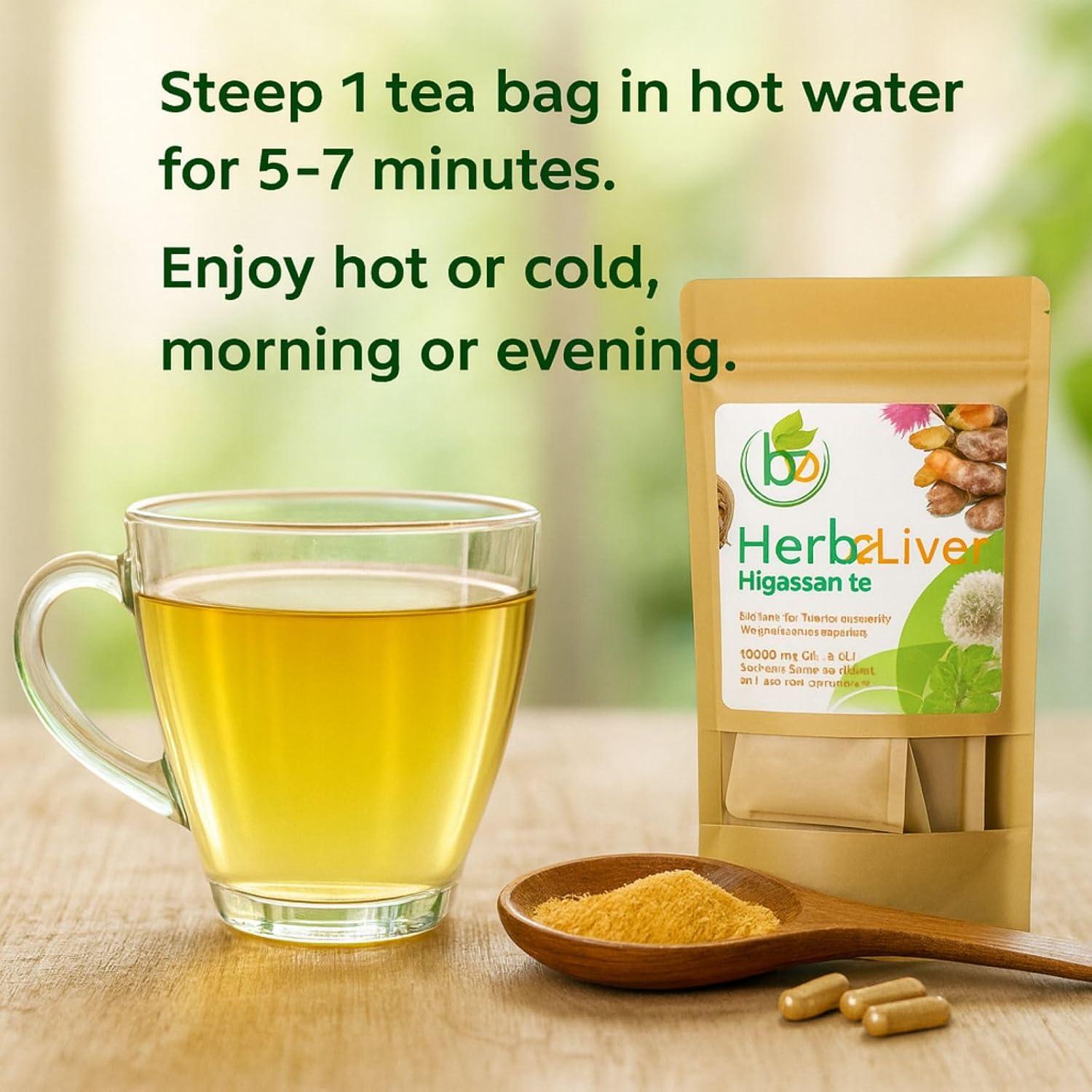 Té Herbal Higassan 24 Bolsitas - Cardo Mariano, Cúrcuma, Diente de León, Boldo y Cuachalalate