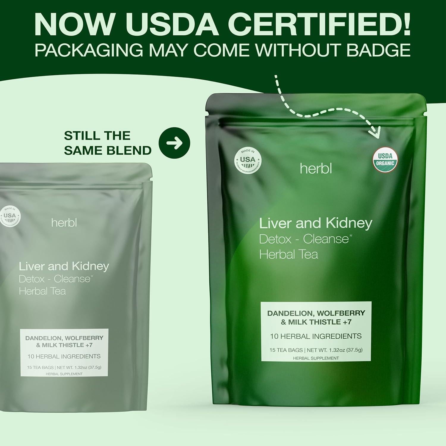 Té Detox Orgánico Herbl de Diente de León y Bayas de Goji 15 Unidades