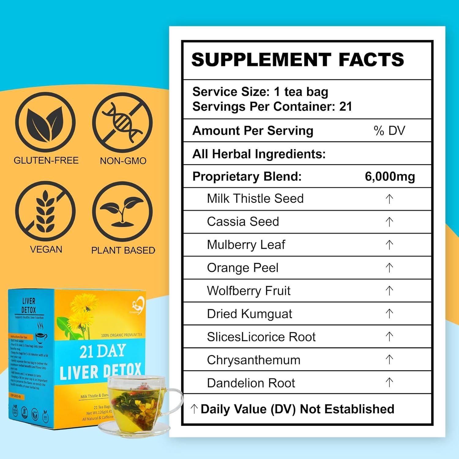 Té Natural Aromlife Cardo Mariano 42 Bolsitas 252g