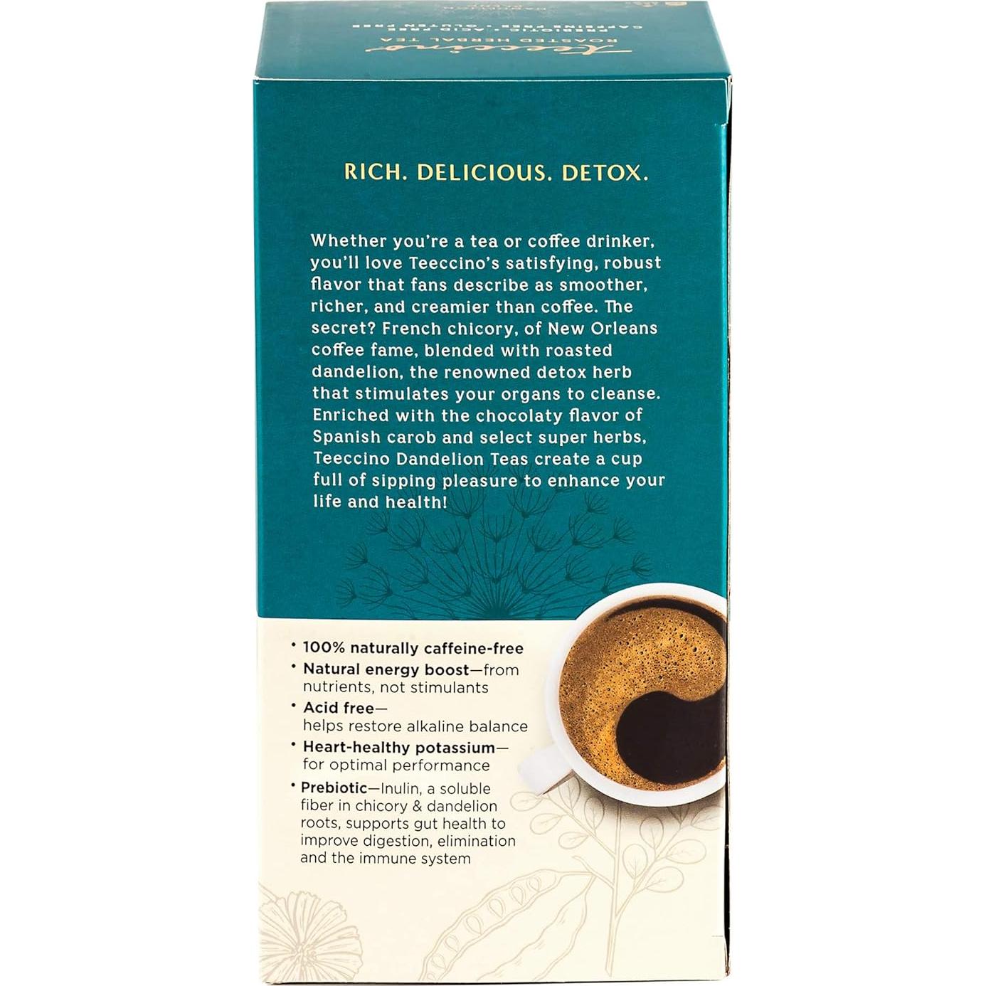 Teeccino Té Herbal de Diente de León y Cúrcuma - 25 Bolsitas