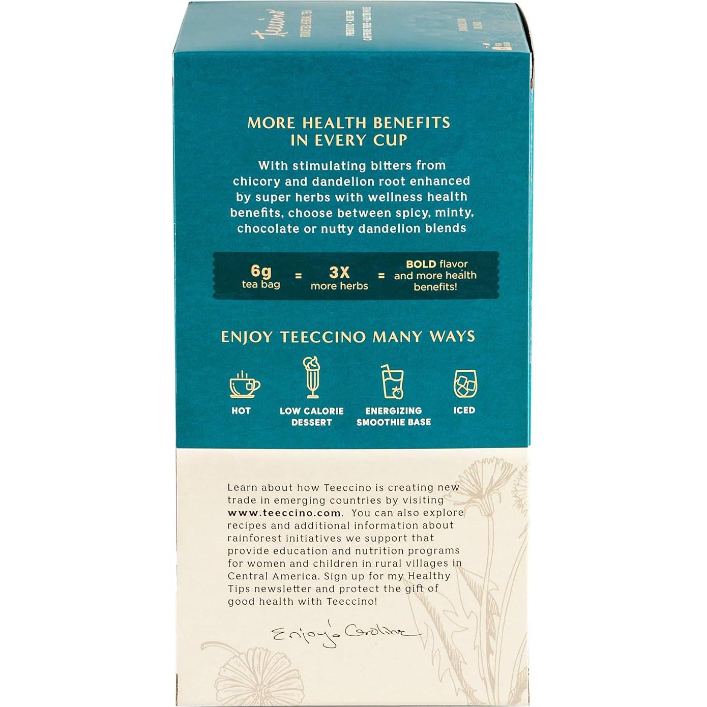 Teeccino Té Herbal de Diente de León y Cúrcuma - 25 Bolsitas