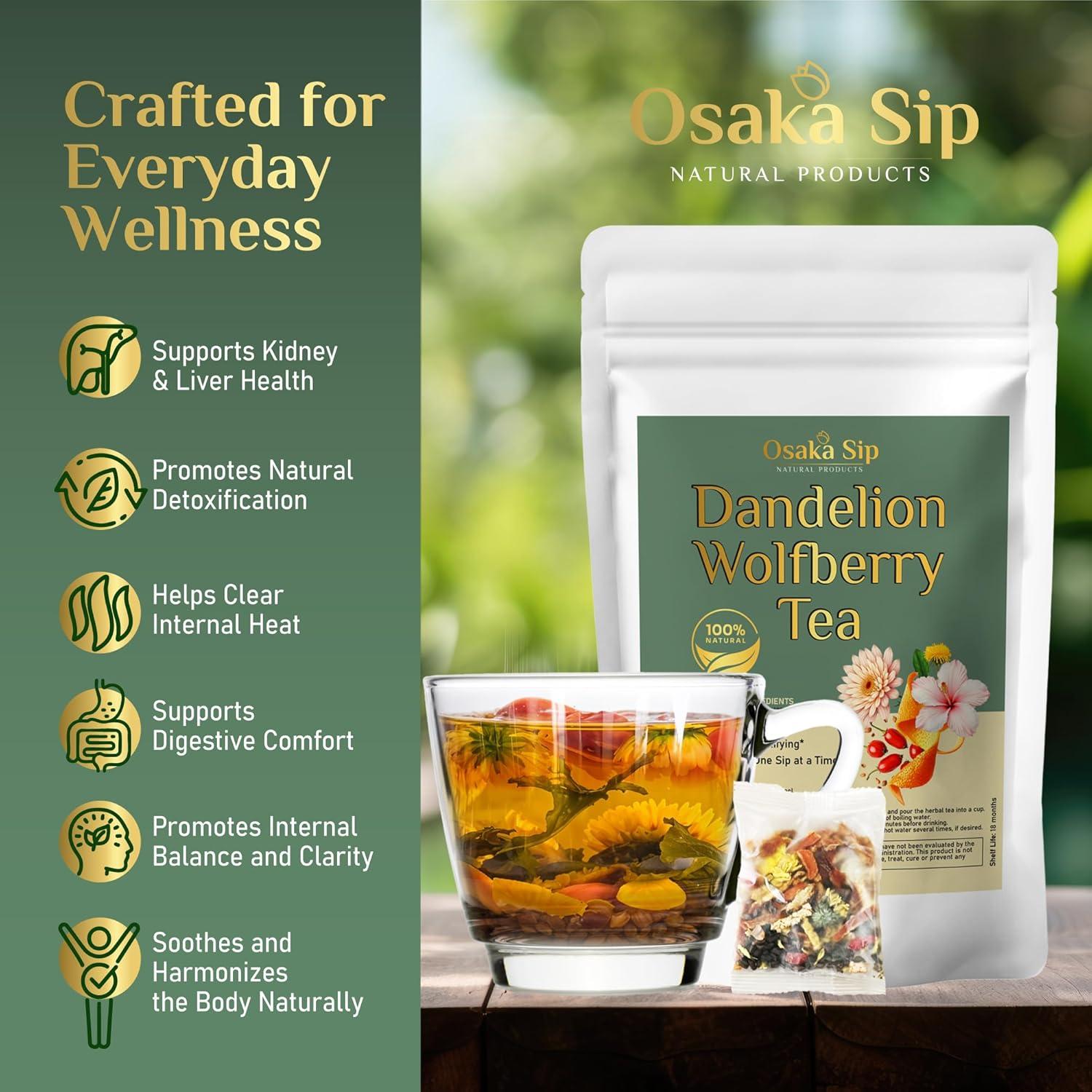 Té de Hierbas Osaka Sip Diente de León y Goji 144g - 12 Bolsas