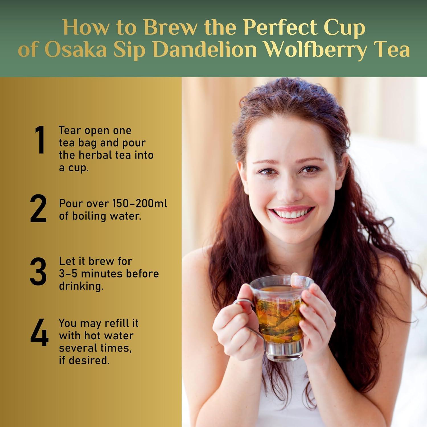 Té de Hierbas Osaka Sip Diente de León y Goji 144g - 12 Bolsas