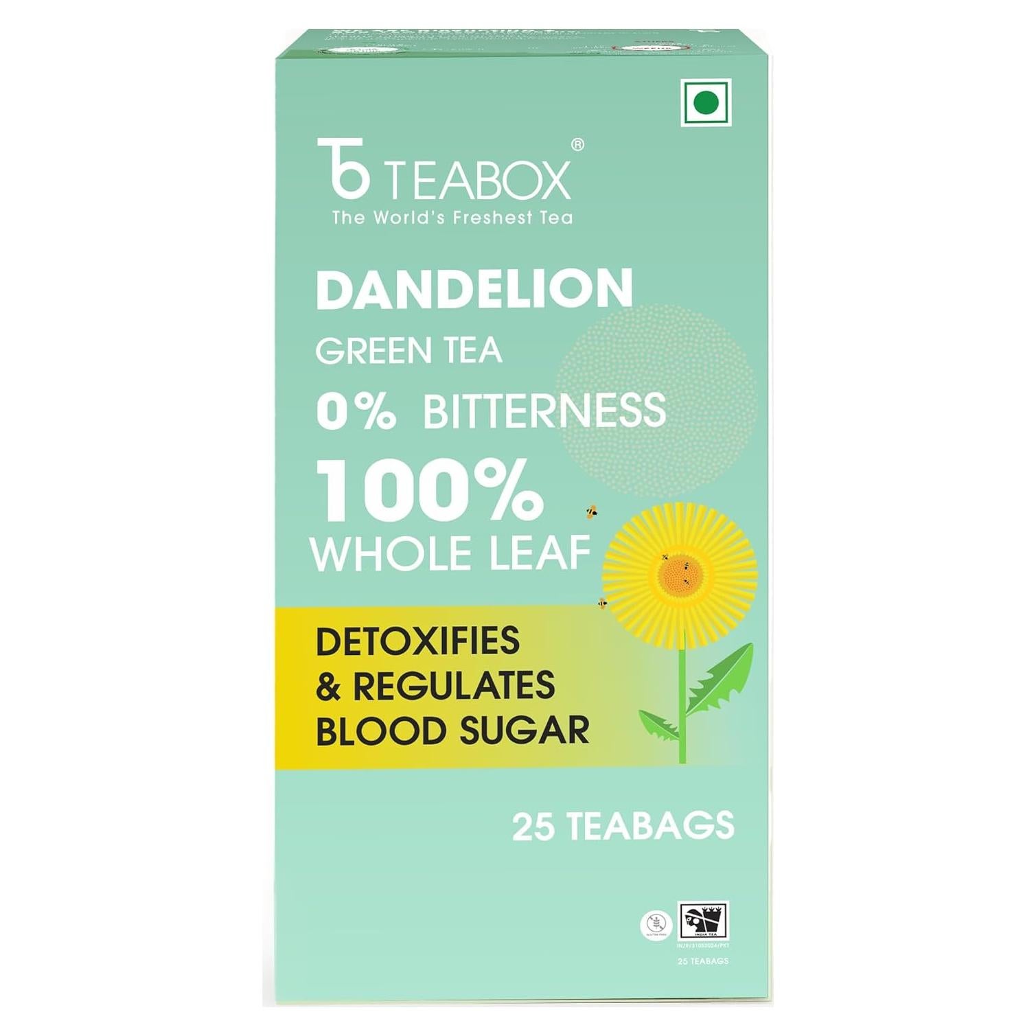 Té Verde Darjeeling Teabox con Raíz de Diente de León - 25 Bolsitas