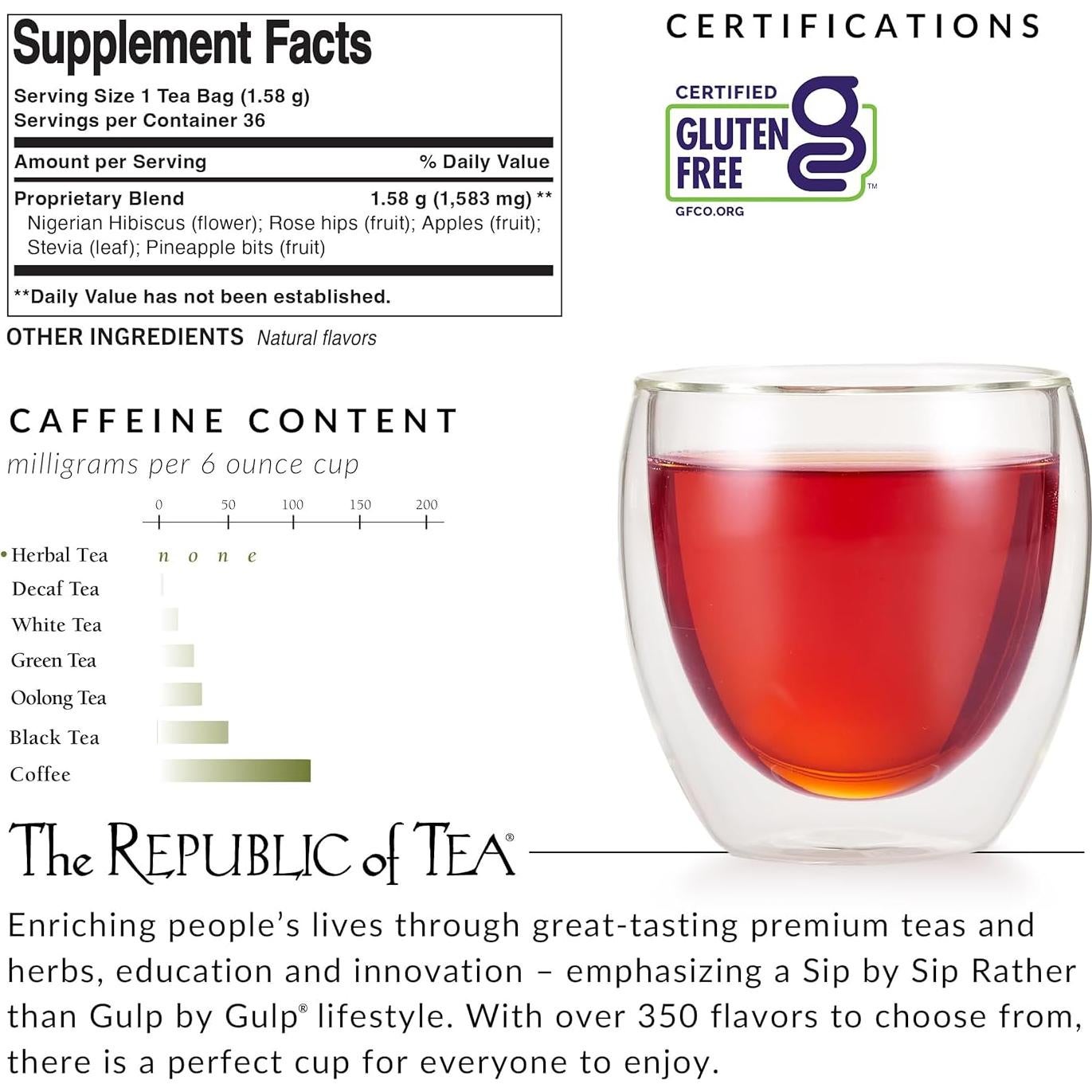 Té de Hibisco La República del Té con Piña y Lichi - 36 Cuentos