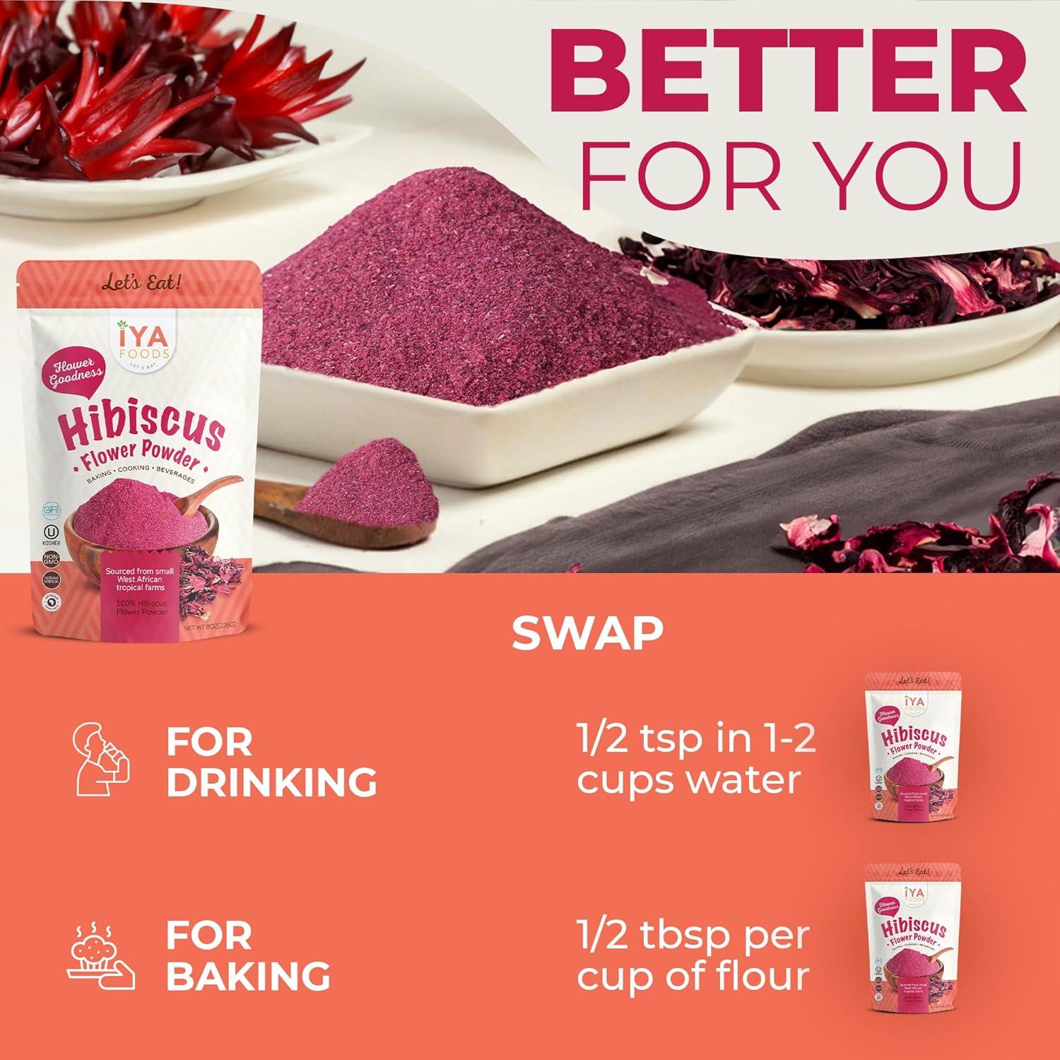 Polvo de Flor de Hibisco Iya Foods 226.8g Sin Gluten Kosher