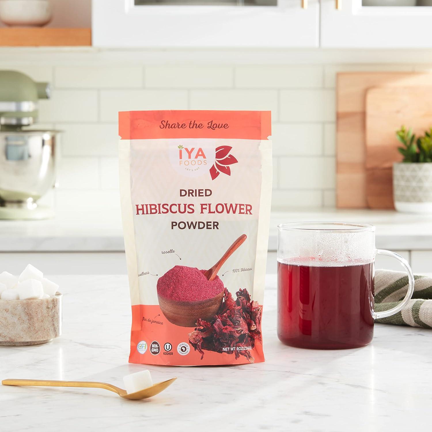 Polvo de Flor de Hibisco Iya Foods 226.8g Sin Gluten Kosher