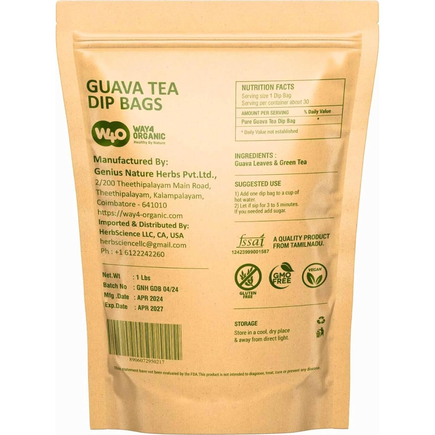 Bolsitas de Té de Guayaba Genius Nature - 30 Unidades Sin Cafeína