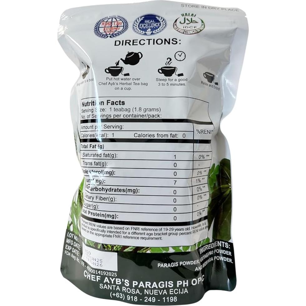 Té Herbal Paragis con Moringa y Guyabano - 20 Bolsitas 1.8g