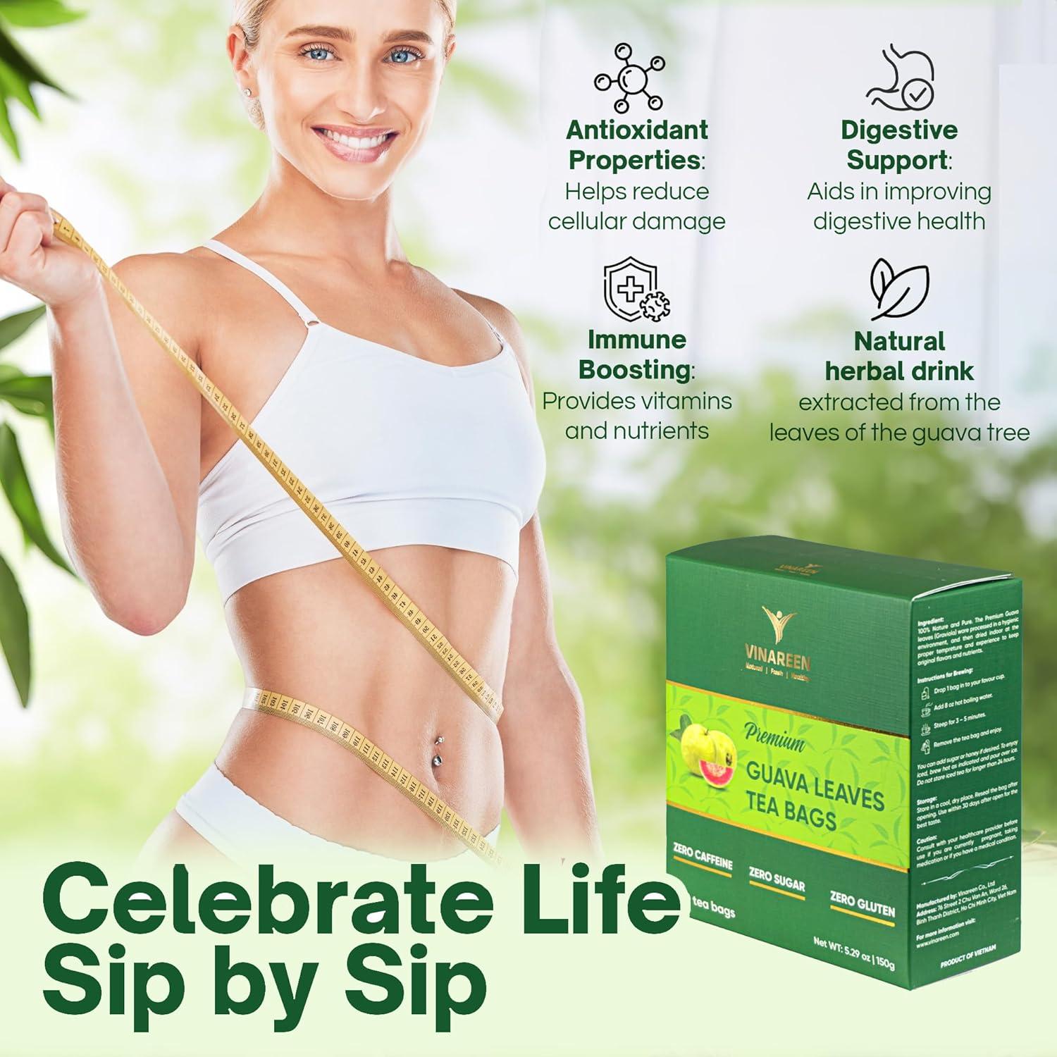 Té de Hojas de Guayaba VINAREEN - 50 Bolsitas - Natural y Vegano