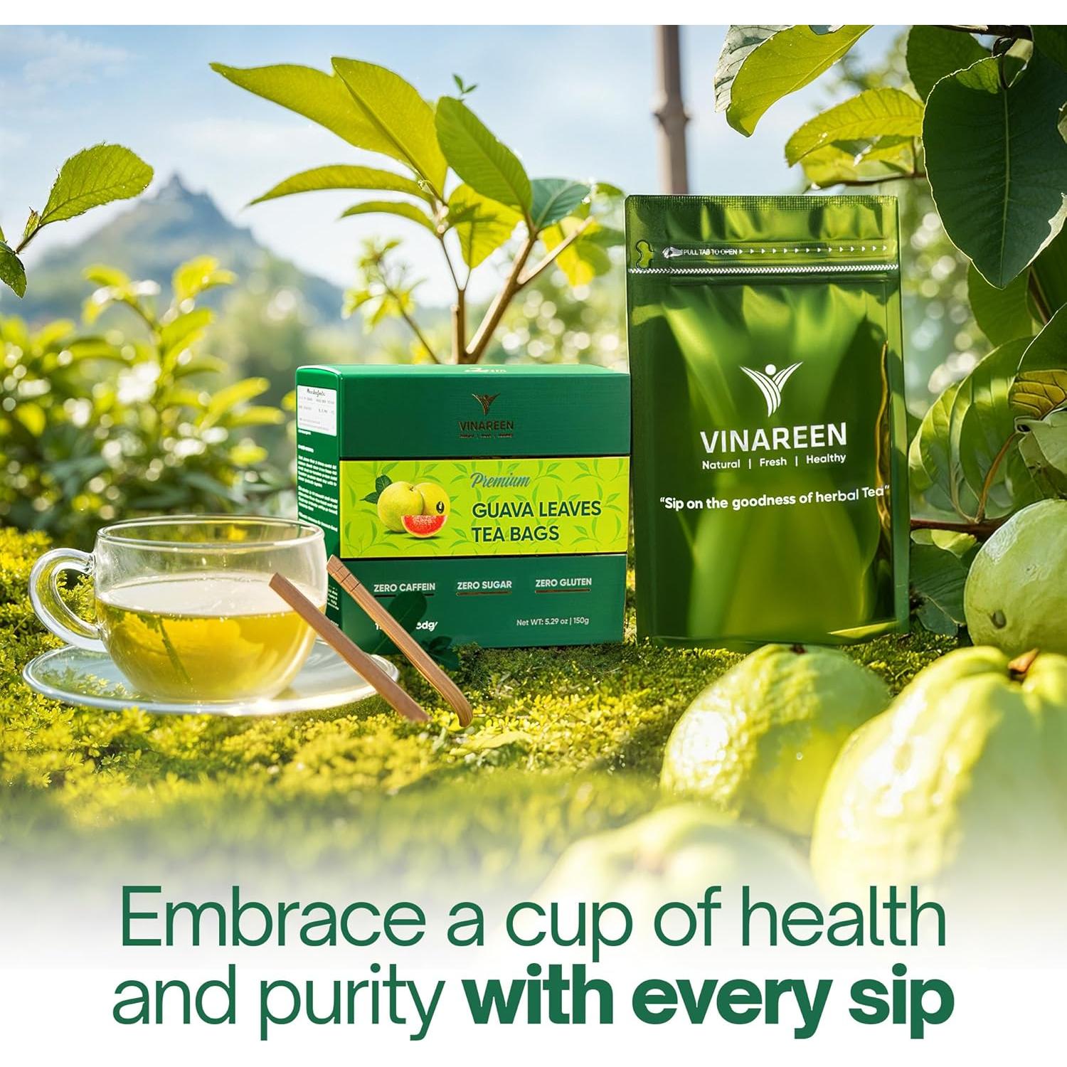 Té de Hojas de Guayaba VINAREEN - 50 Bolsitas - Natural y Vegano