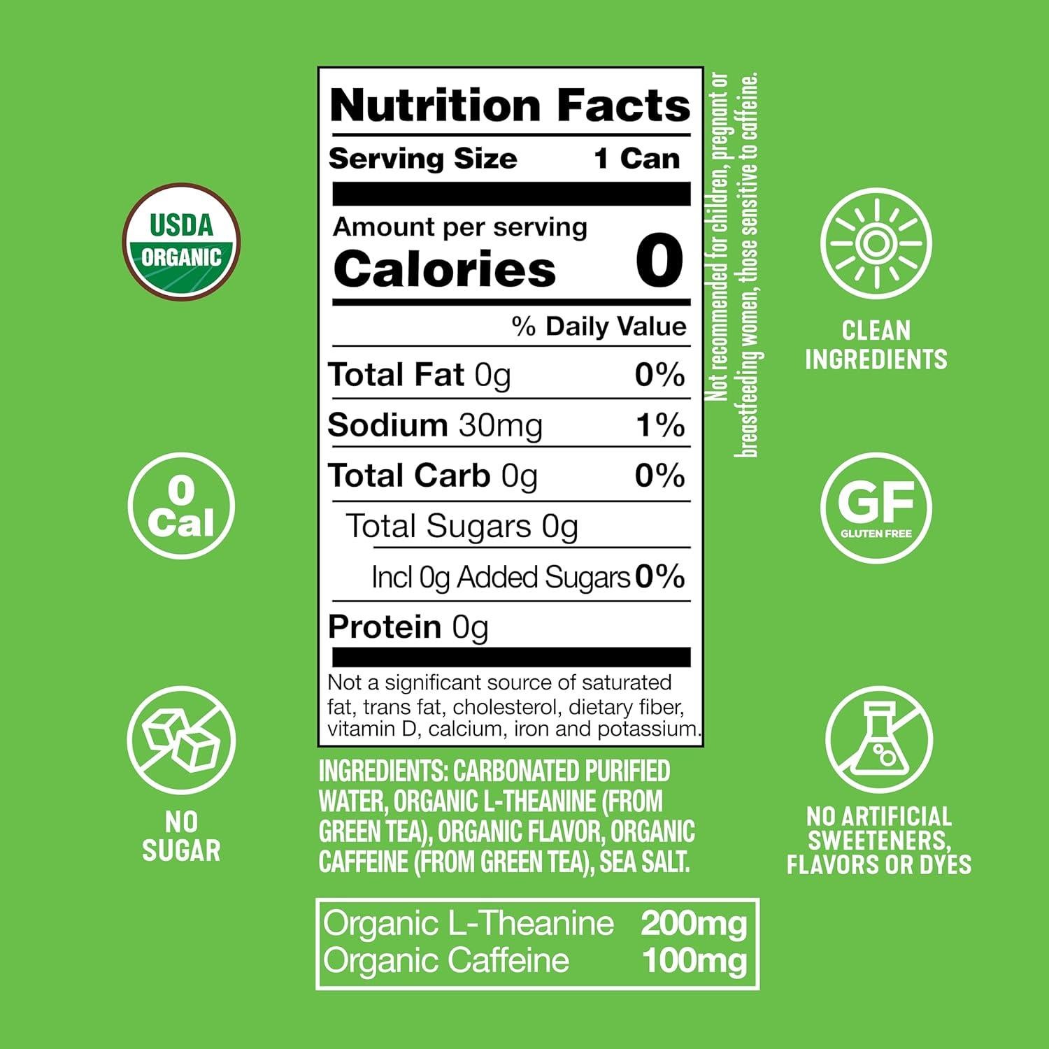 Agua Espumosa Ardor con Cafeína y L-Theanina - Lima Mexicana 12 Latas