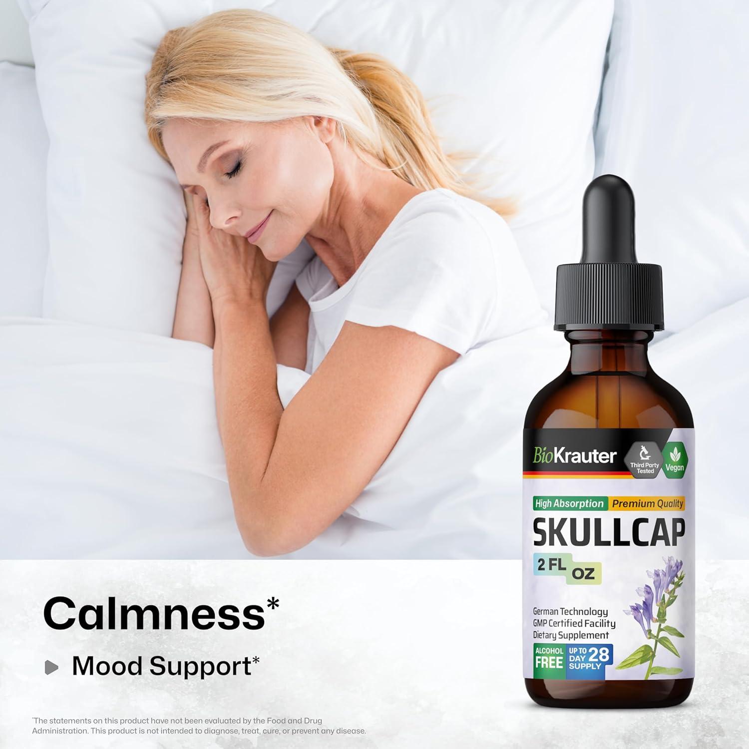 Suplemento Vegano BioKrauter: Tintura de Skullcap 59.15 ml y Gominolas de Valeriana