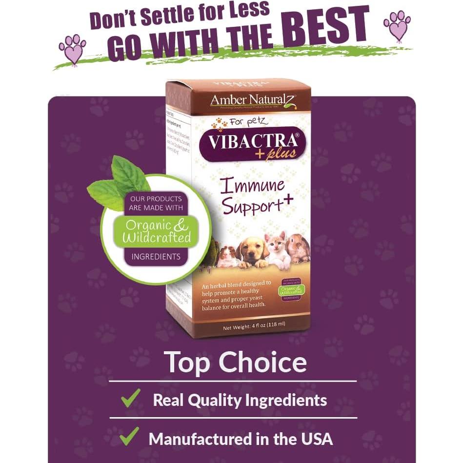 Suplemento Herbal Vibactra Plus Amber NaturalZ 118ml para Mascotas