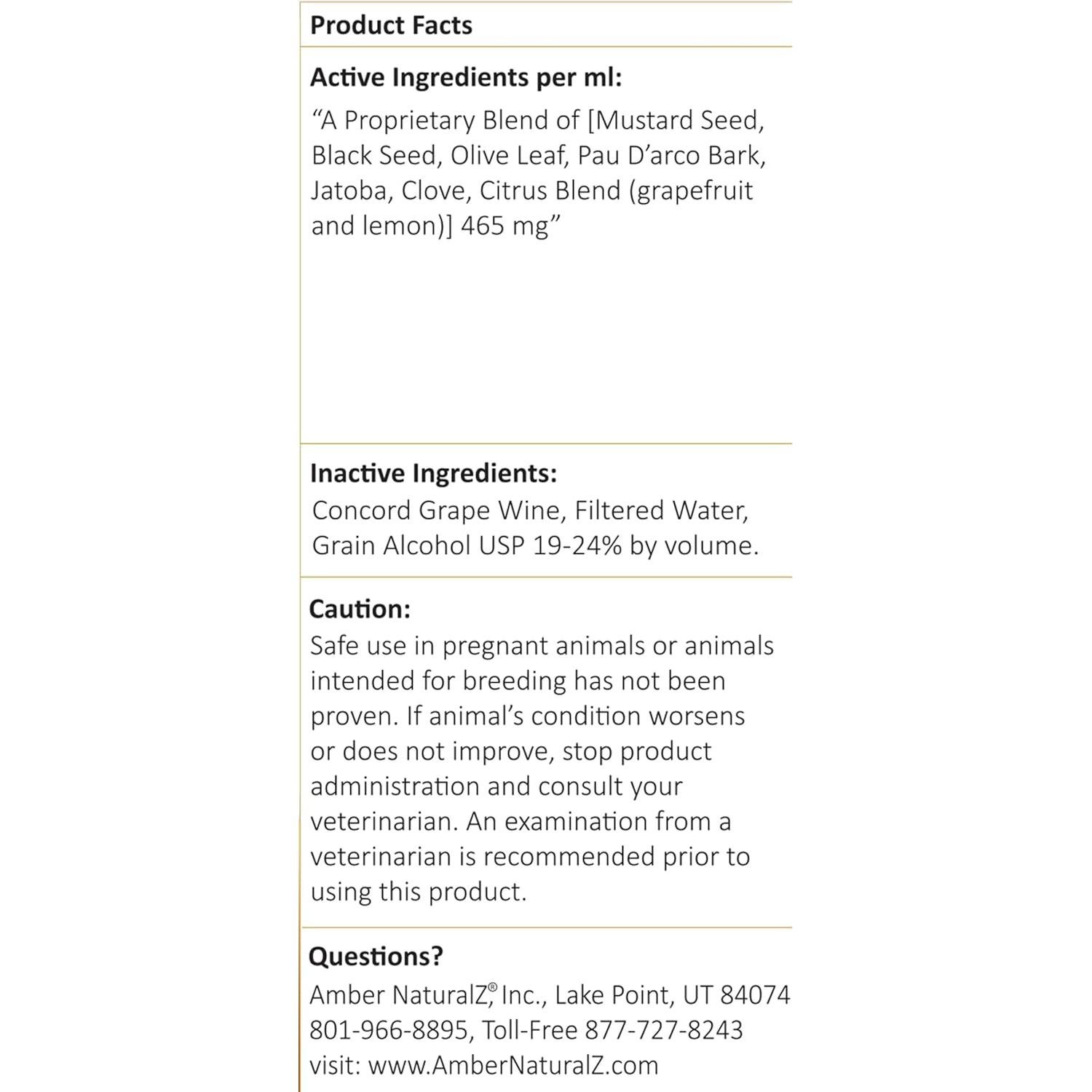 Suplemento Herbal Vibactra Plus Amber NaturalZ 118ml para Mascotas