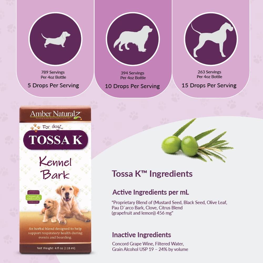 Suplemento Herbal Tossa K Kennel Bark Amber NaturalZ 118ml