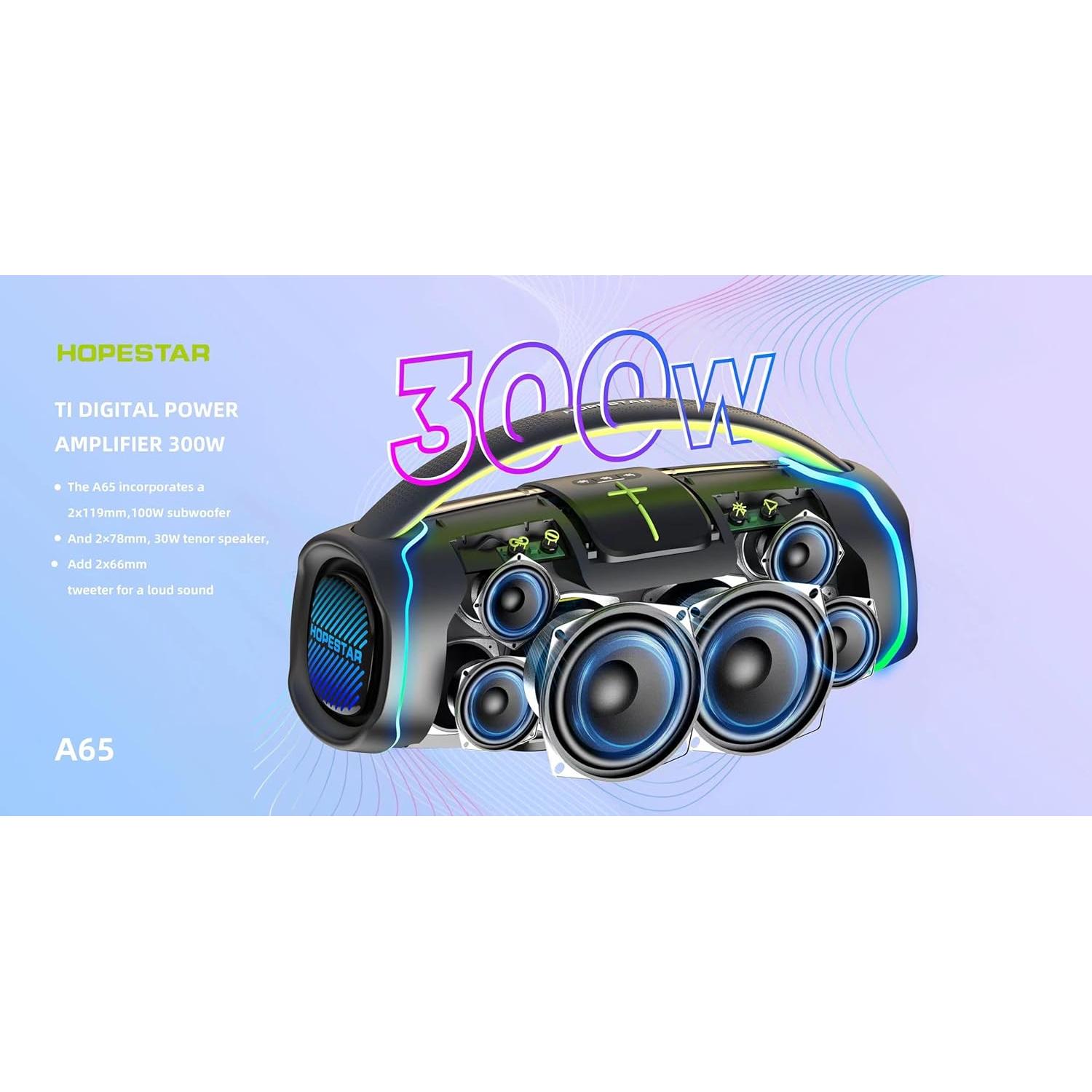 Altavoz Bluetooth WorryFree Gadgets 300W Portátil Negro