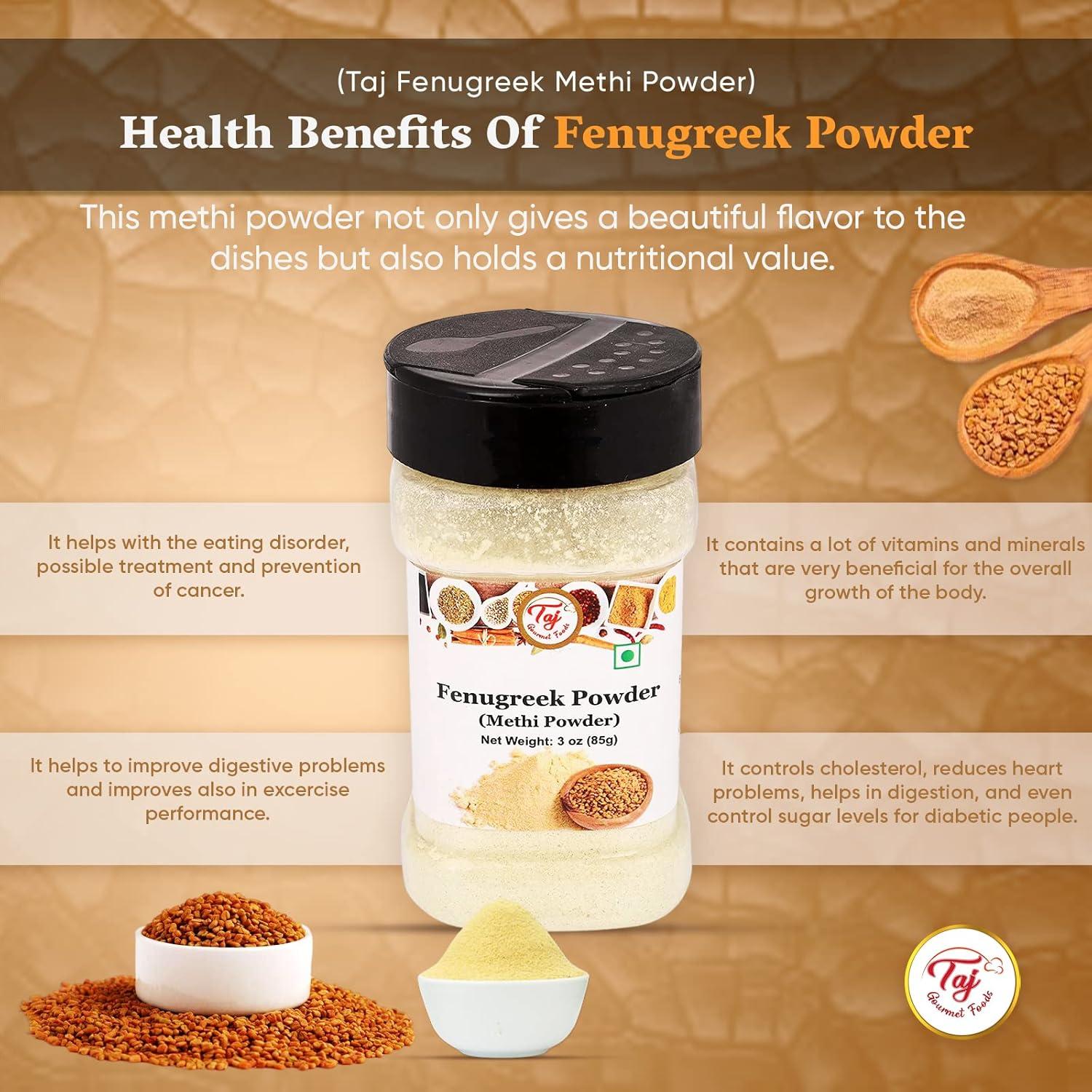 Polvo de Fenogreco Orgánico TAJ Gourmet 396 Gramos