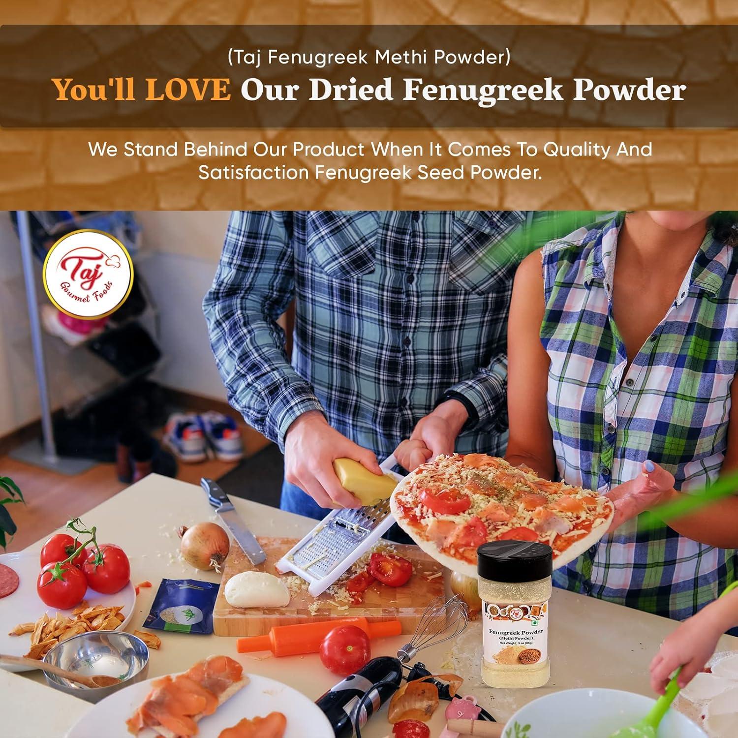 Polvo de Fenogreco Orgánico TAJ Gourmet 396 Gramos