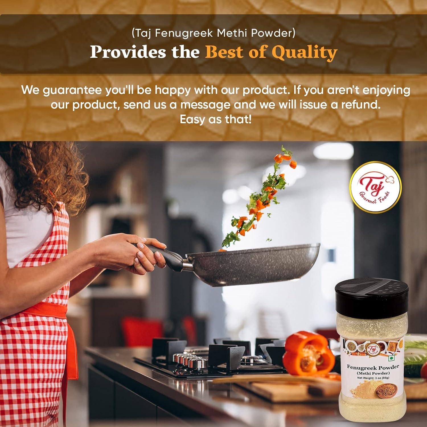 Polvo de Fenogreco Orgánico TAJ Gourmet 396 Gramos