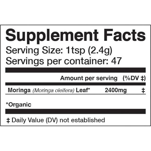 Polvo de Hoja de Moringa Orgánica Anima Mundi 170g - Superalimento