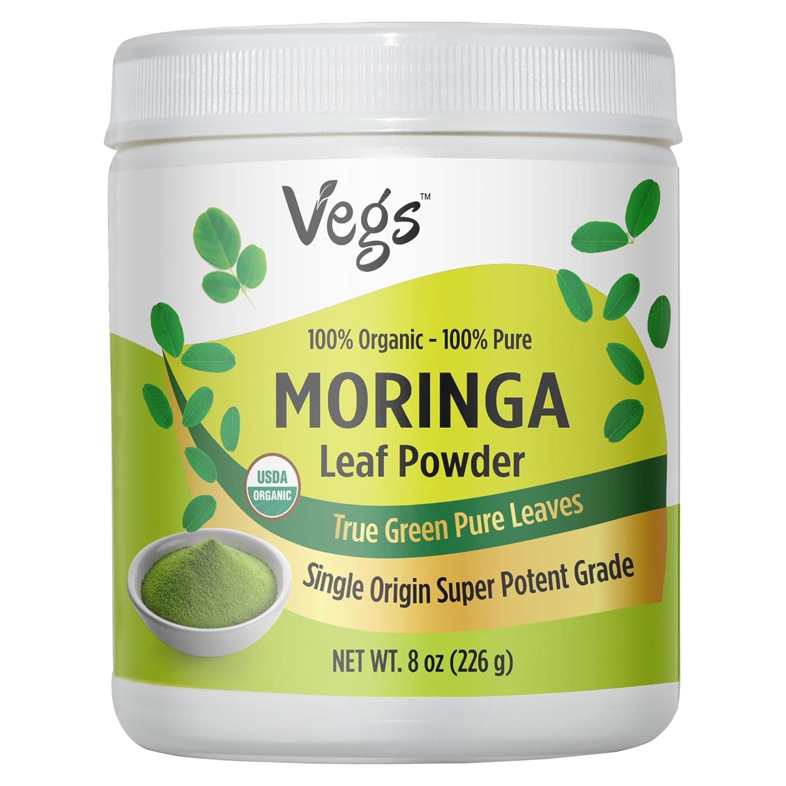 Polvo de Moringa Orgánica Vegs Wellness 226.8 g - Antioxidantes