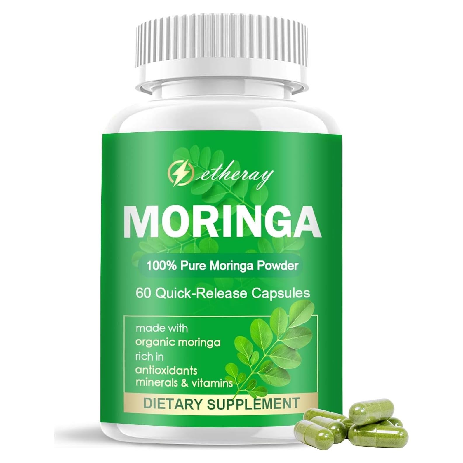 Cápsulas de Moringa ETHERAY 800mg - 60 Cápsulas Antioxidantes