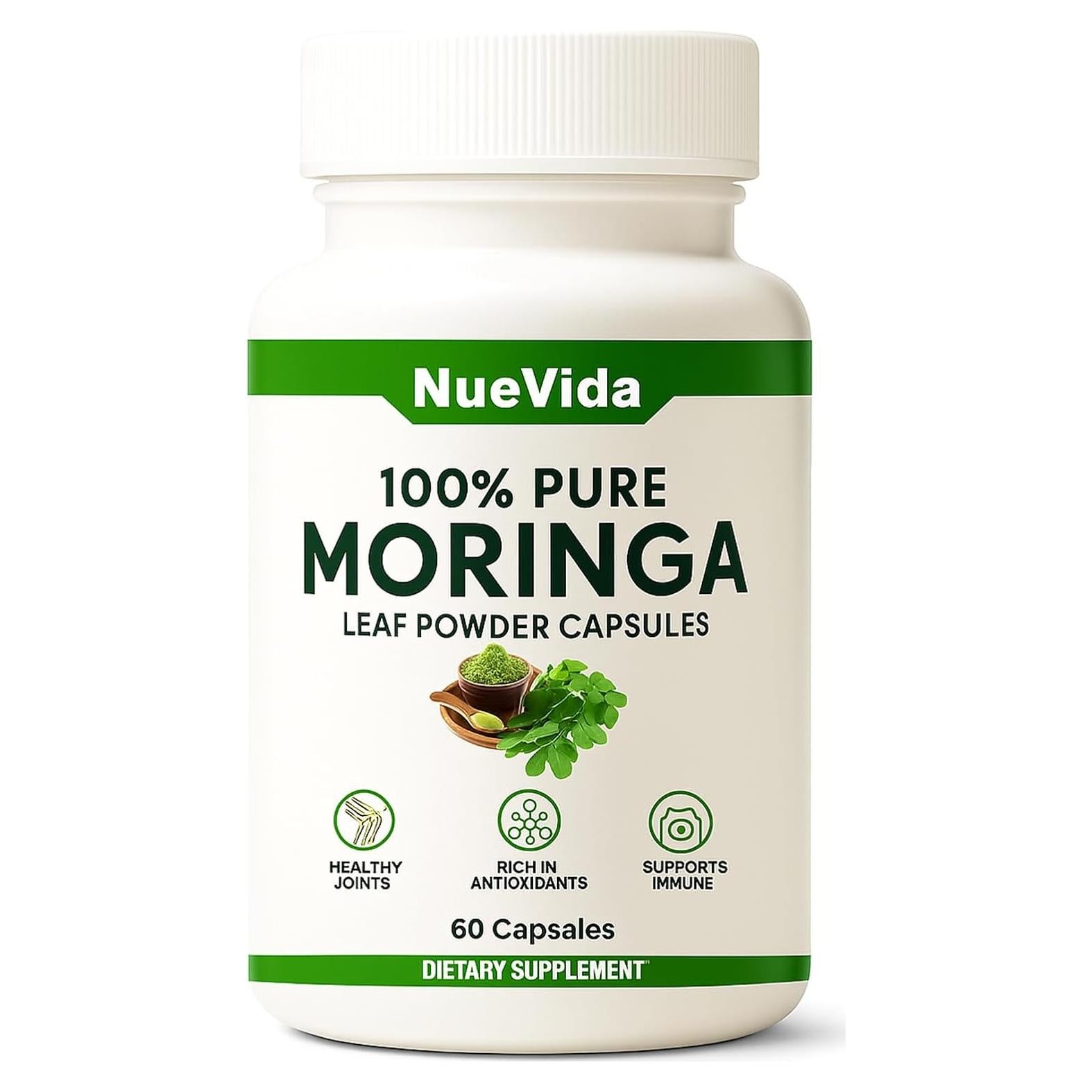 Cápsulas de Moringa Nuevida 100% Pura - 60 Unidades Veganas
