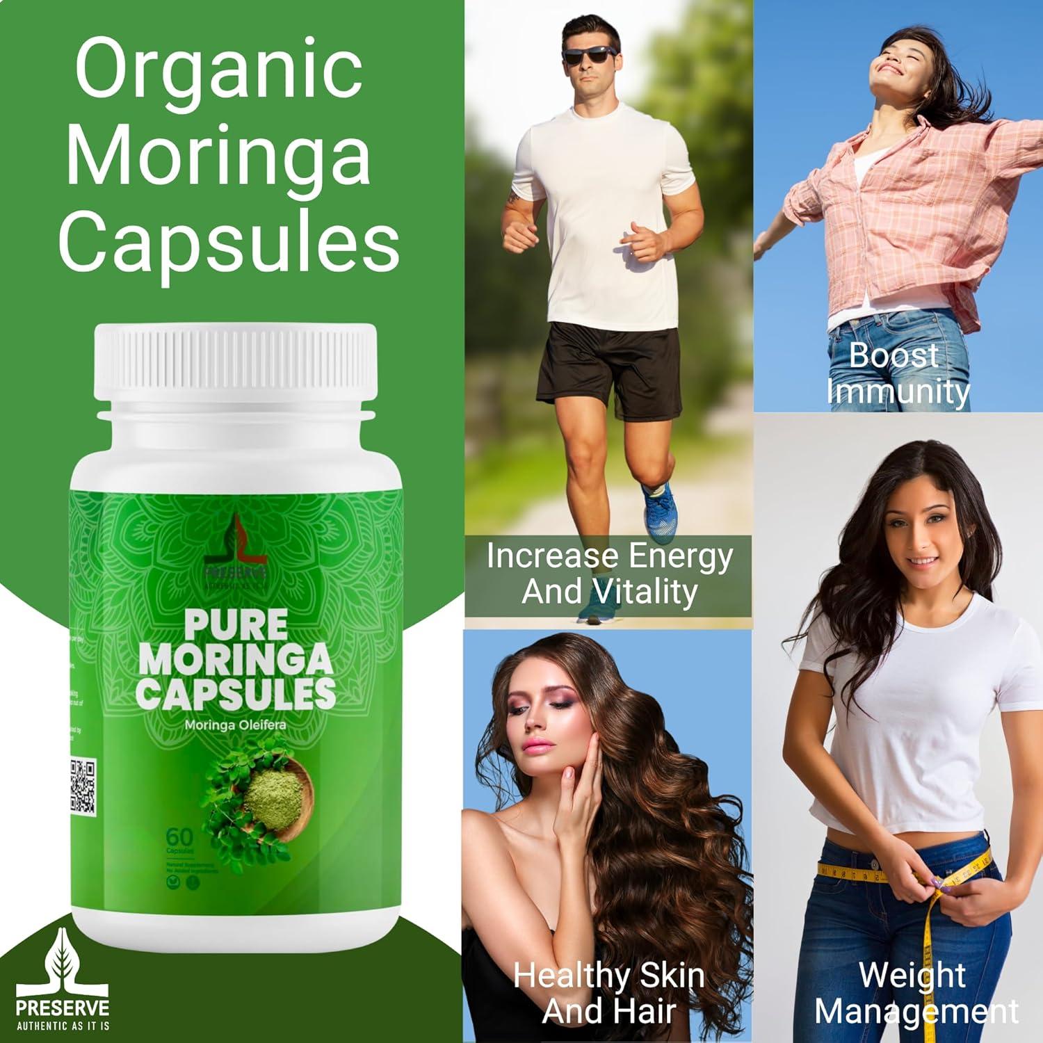Suplemento de Moringa Oleifera E-Silk Route 60 Cápsulas 500mg