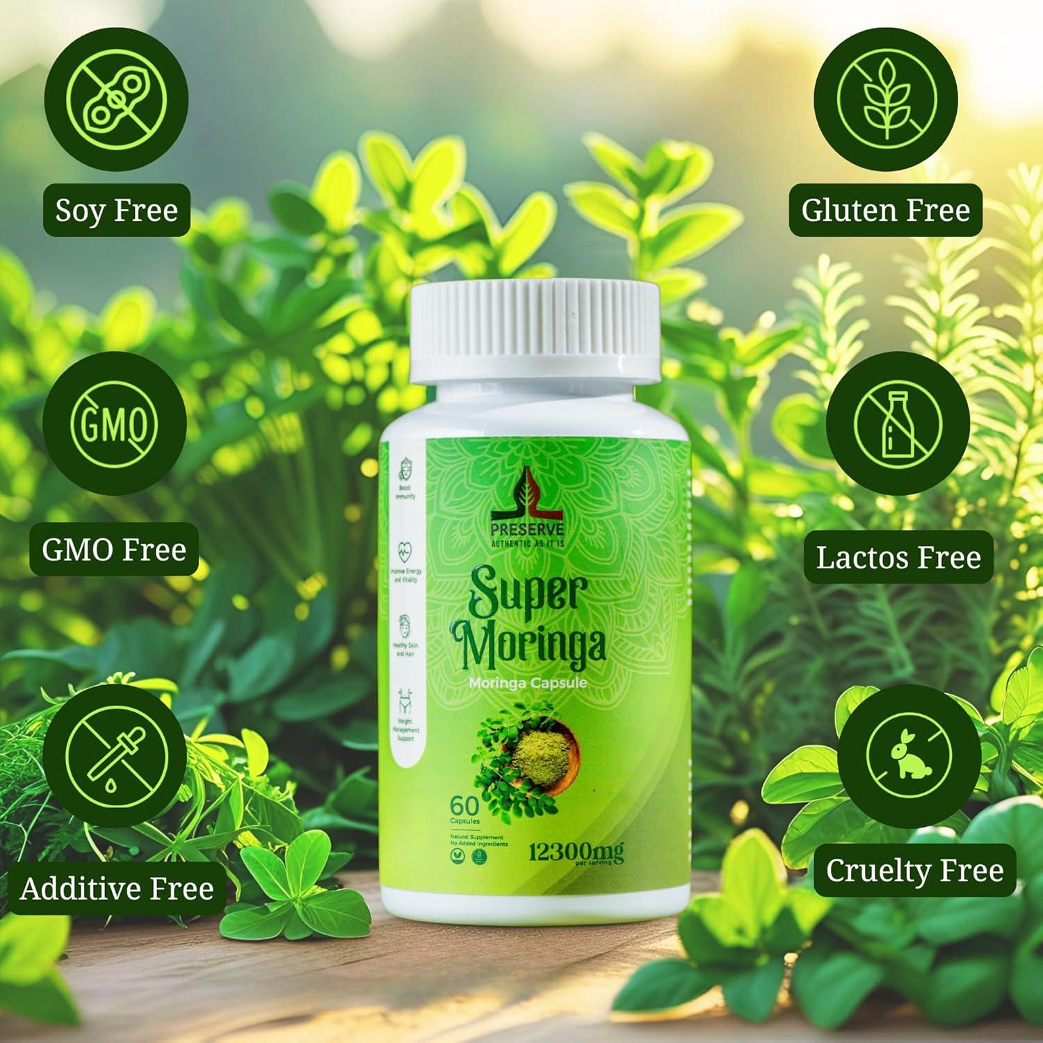 Suplemento de Moringa Oleifera E-Silk Route 60 Cápsulas 500mg