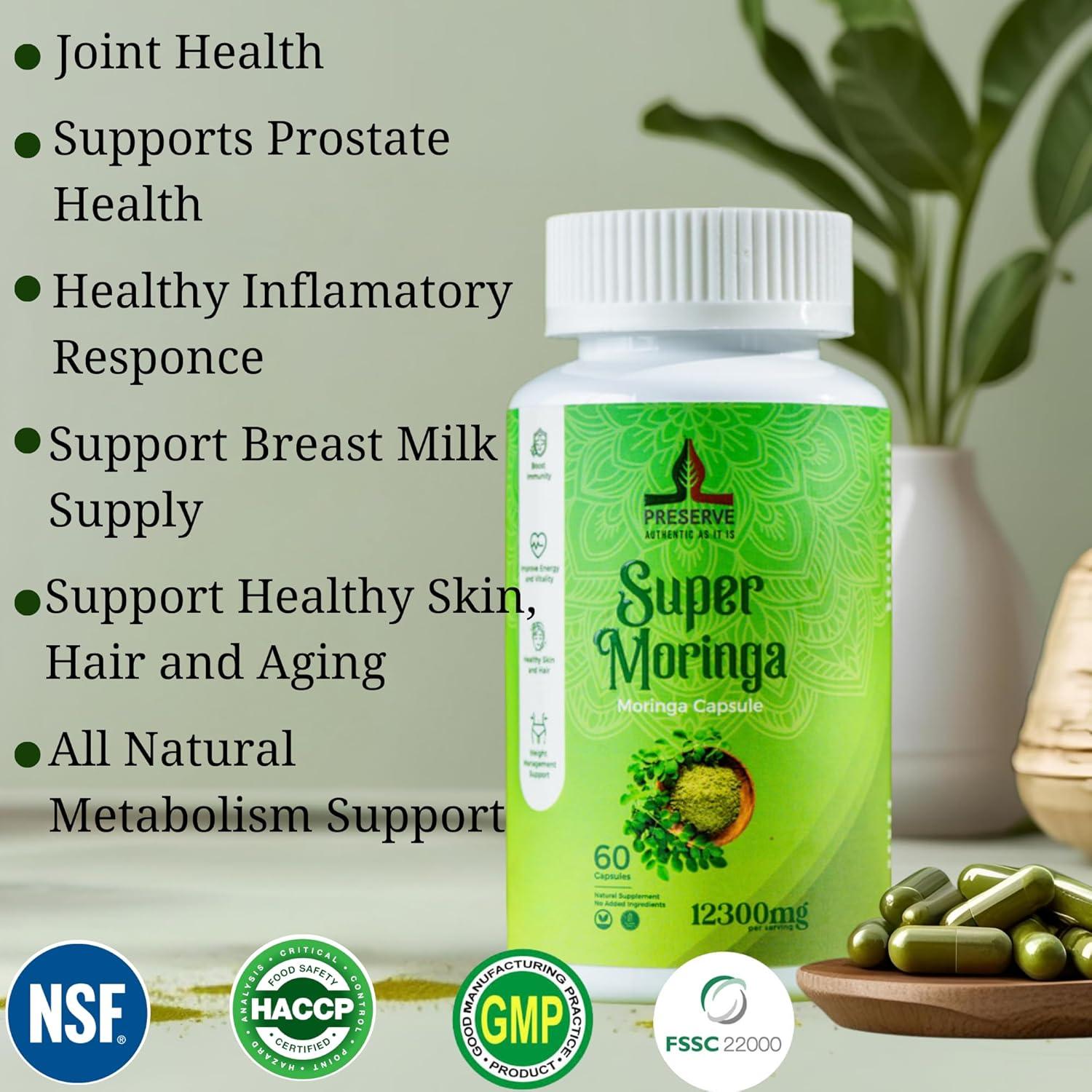 Suplemento de Moringa Oleifera E-Silk Route 60 Cápsulas 500mg