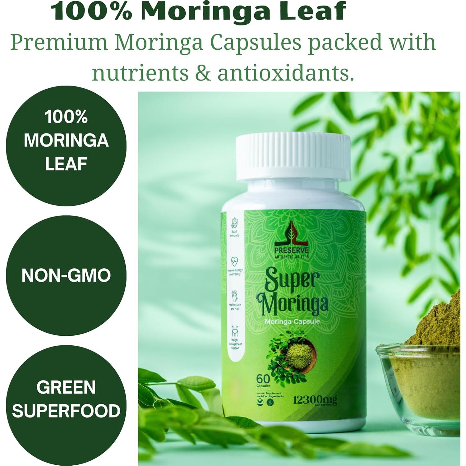 Suplemento de Moringa Oleifera E-Silk Route 60 Cápsulas 500mg