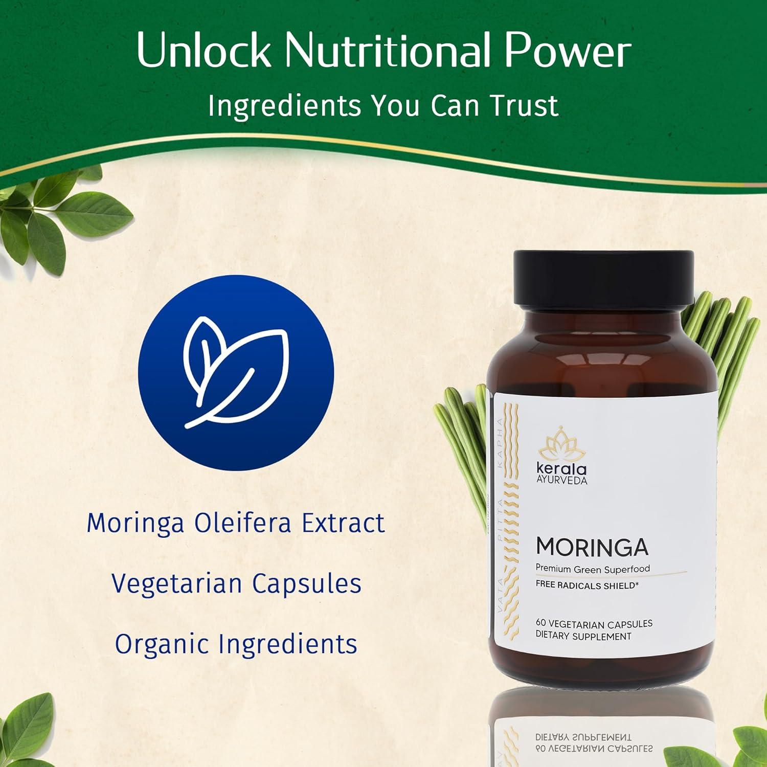 Cápsulas de Moringa Kerala Ayurveda 450 mg - 60 Unidades