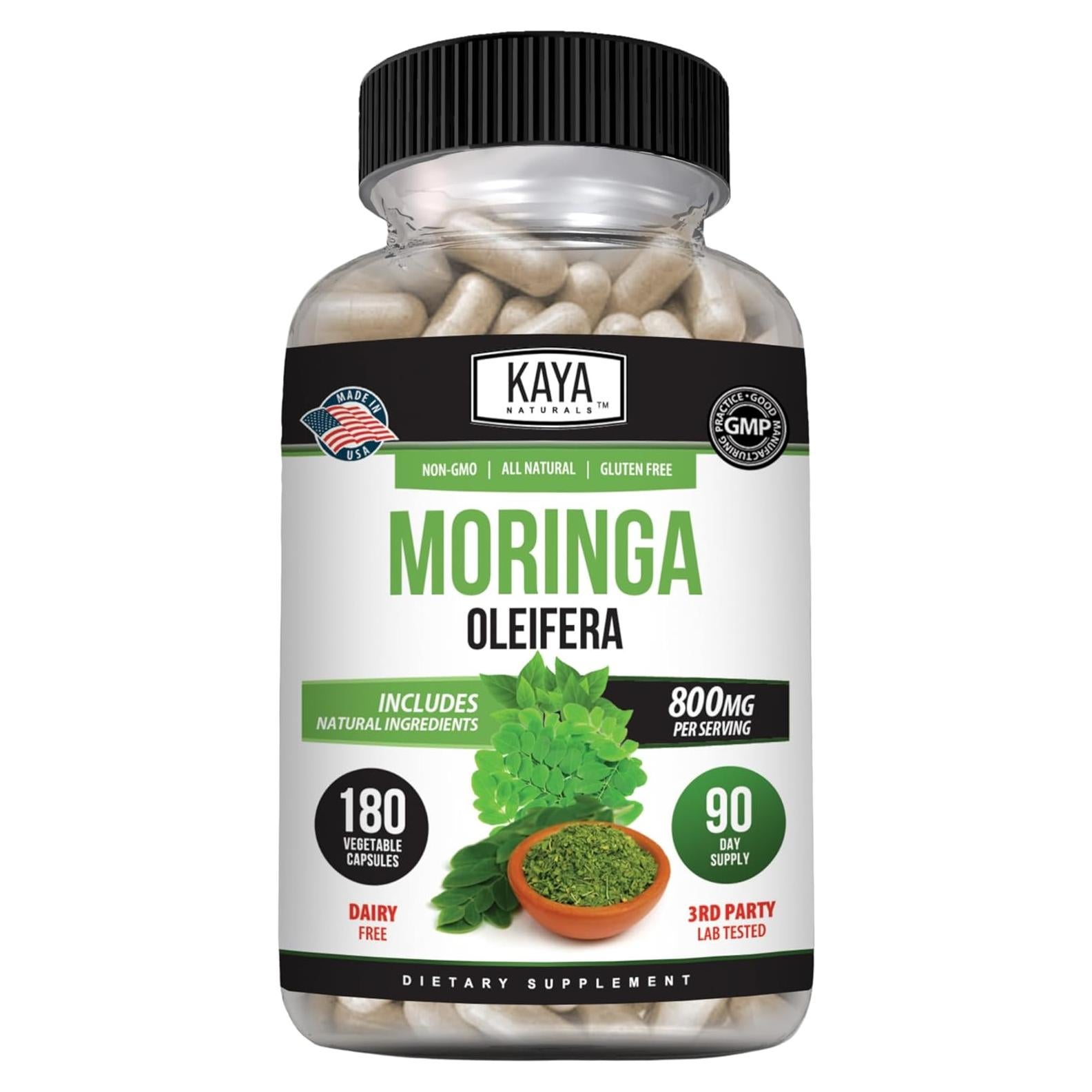 Suplemento de Moringa Kaya Naturals - Energía Natural 180 Cápsulas