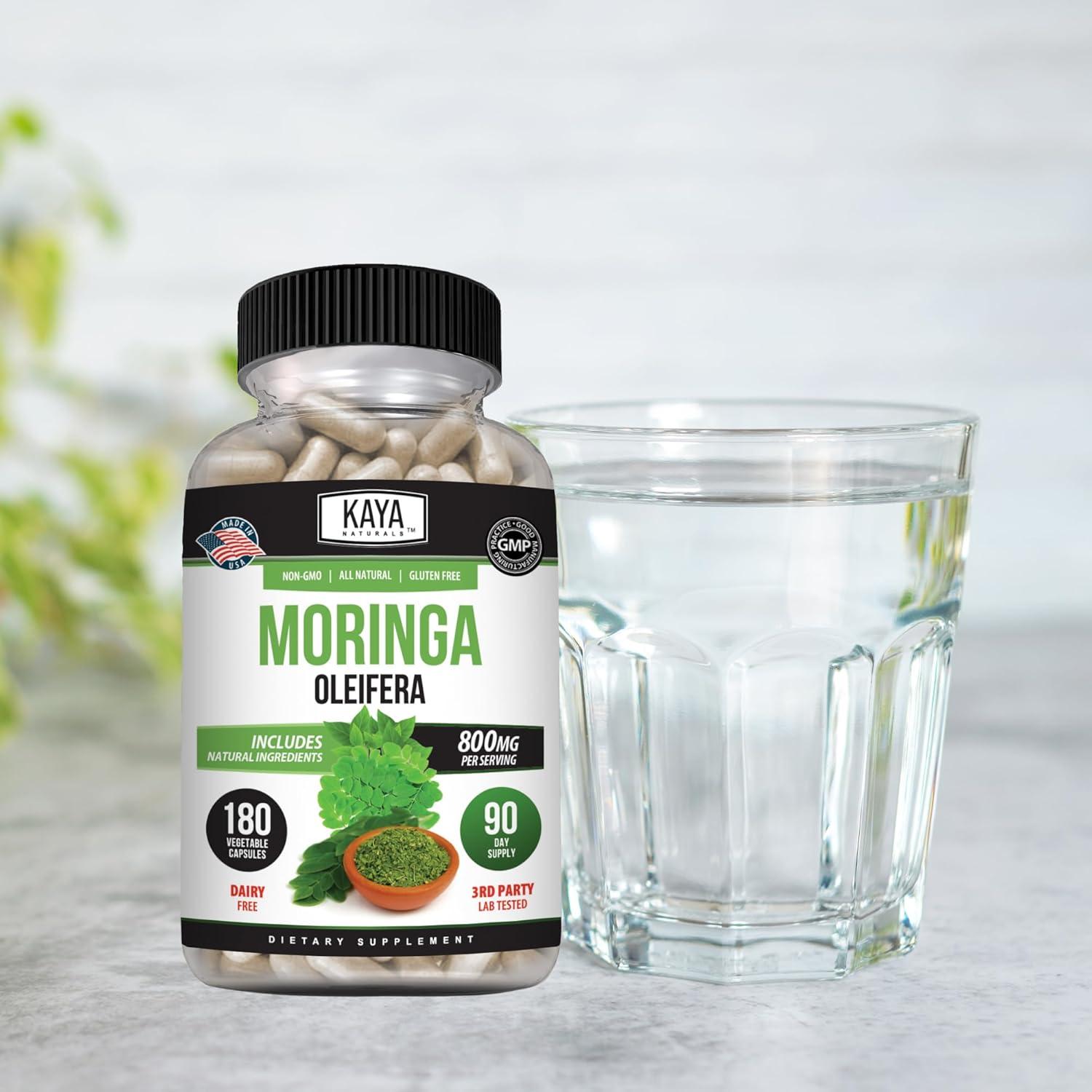 Suplemento de Moringa Kaya Naturals - Energía Natural 180 Cápsulas
