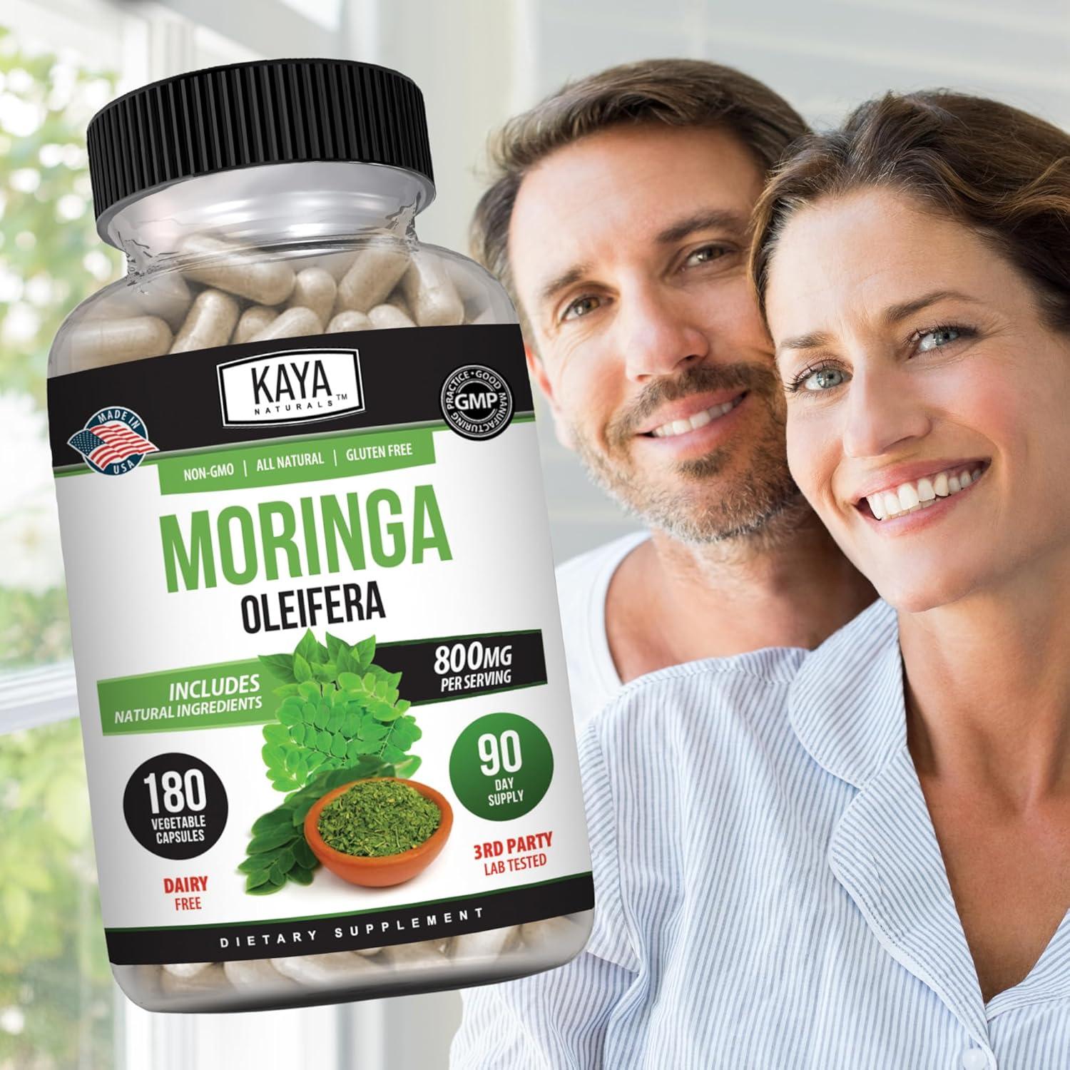 Suplemento de Moringa Kaya Naturals - Energía Natural 180 Cápsulas