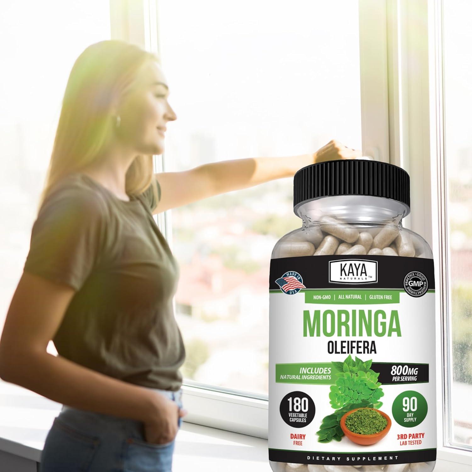 Suplemento de Moringa Kaya Naturals - Energía Natural 180 Cápsulas