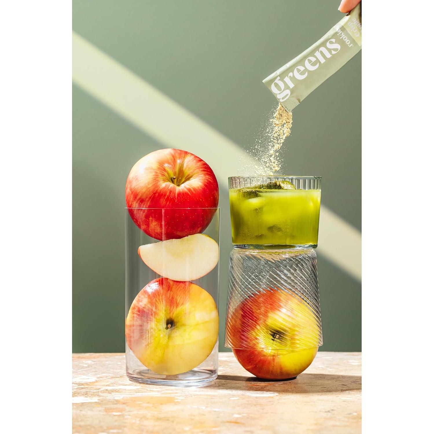 Rookie Wellness Greens - Bebida en polvo de superalimentos 30 porciones sabor manzana crujiente