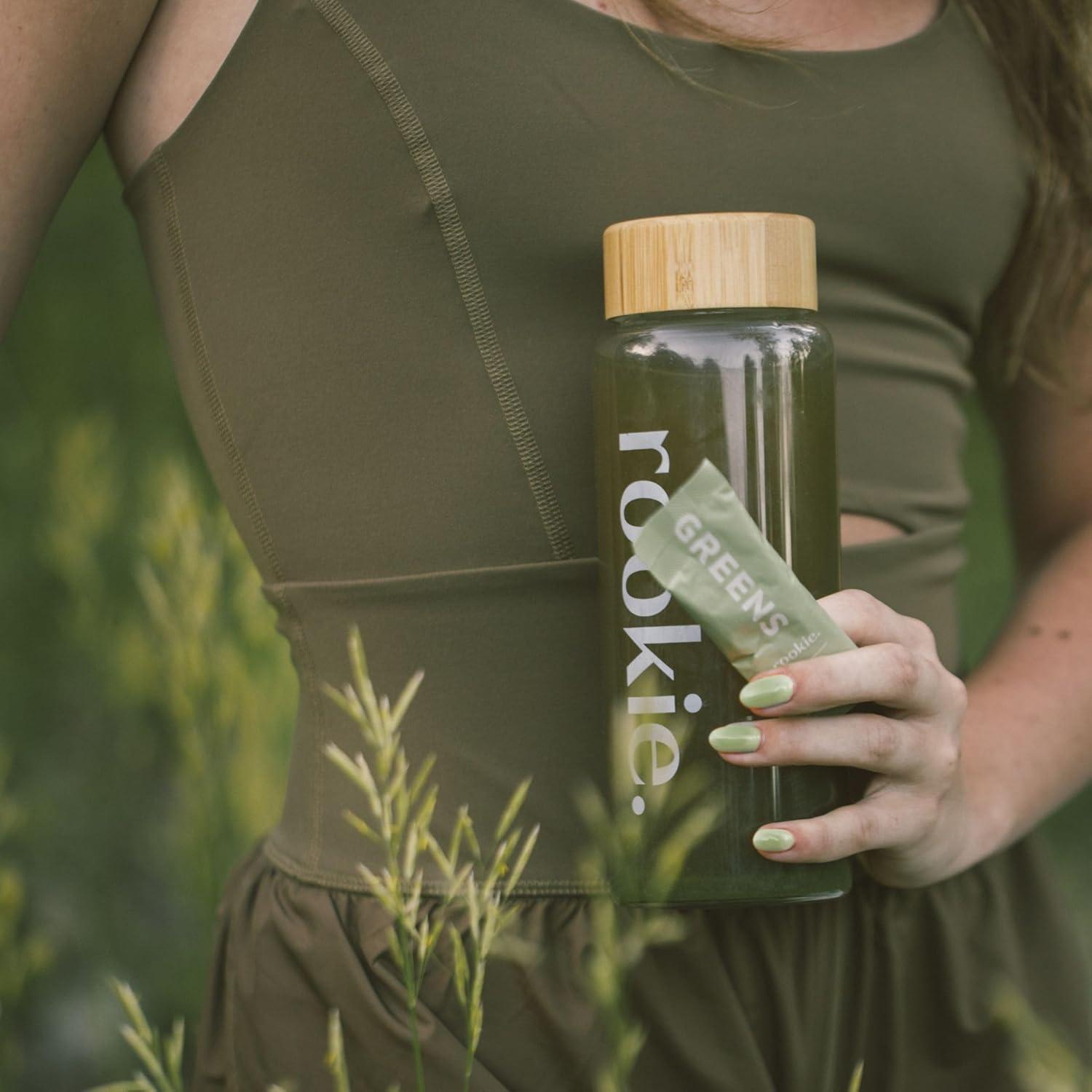 Rookie Wellness Greens - Bebida en polvo de superalimentos 30 porciones sabor manzana crujiente