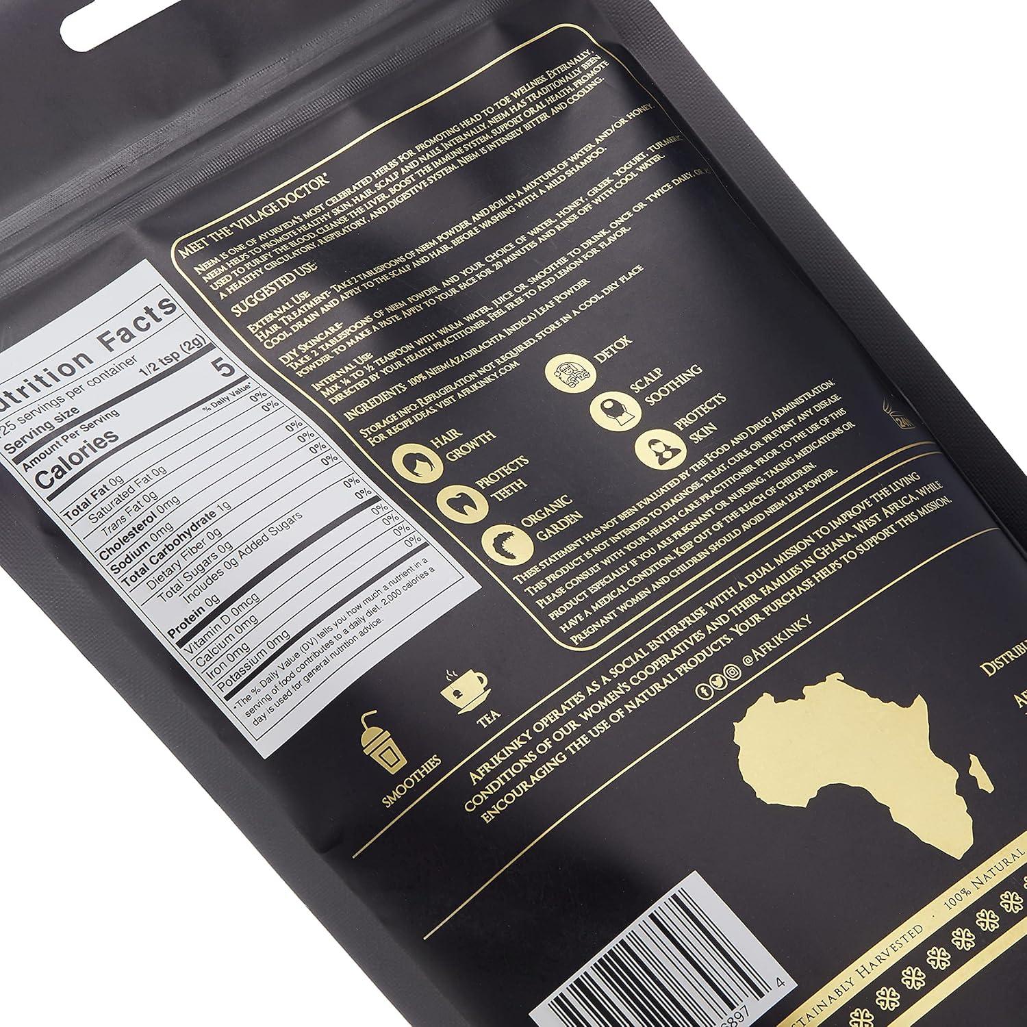 Polvo de Neem Afrikinky 250g - Natural para Piel y Cabello