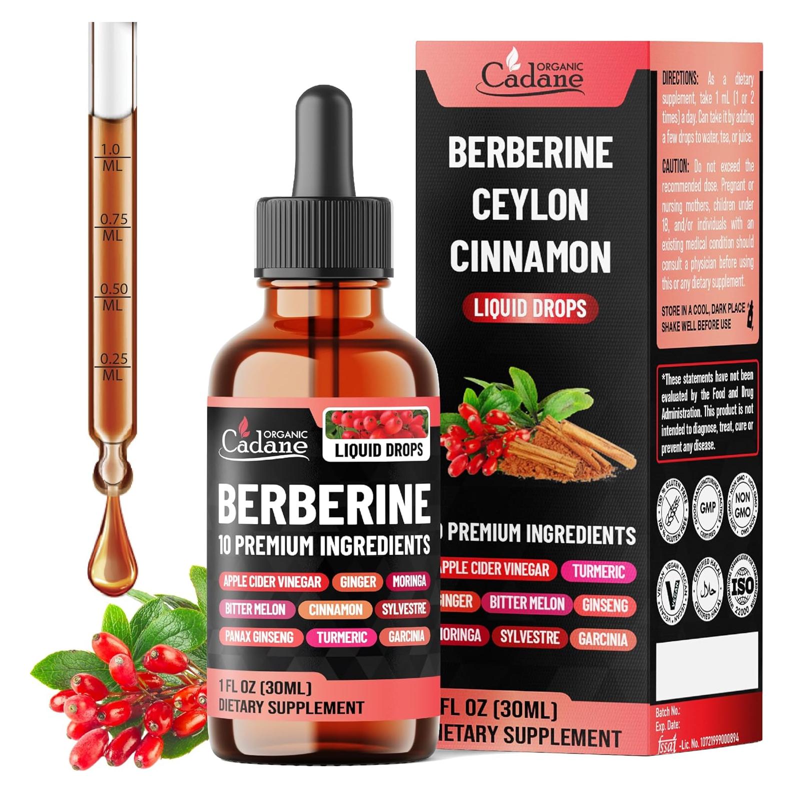 Gotas Líquidas de Berberina Organic Cadane 29.57 ml - Salud del Corazón