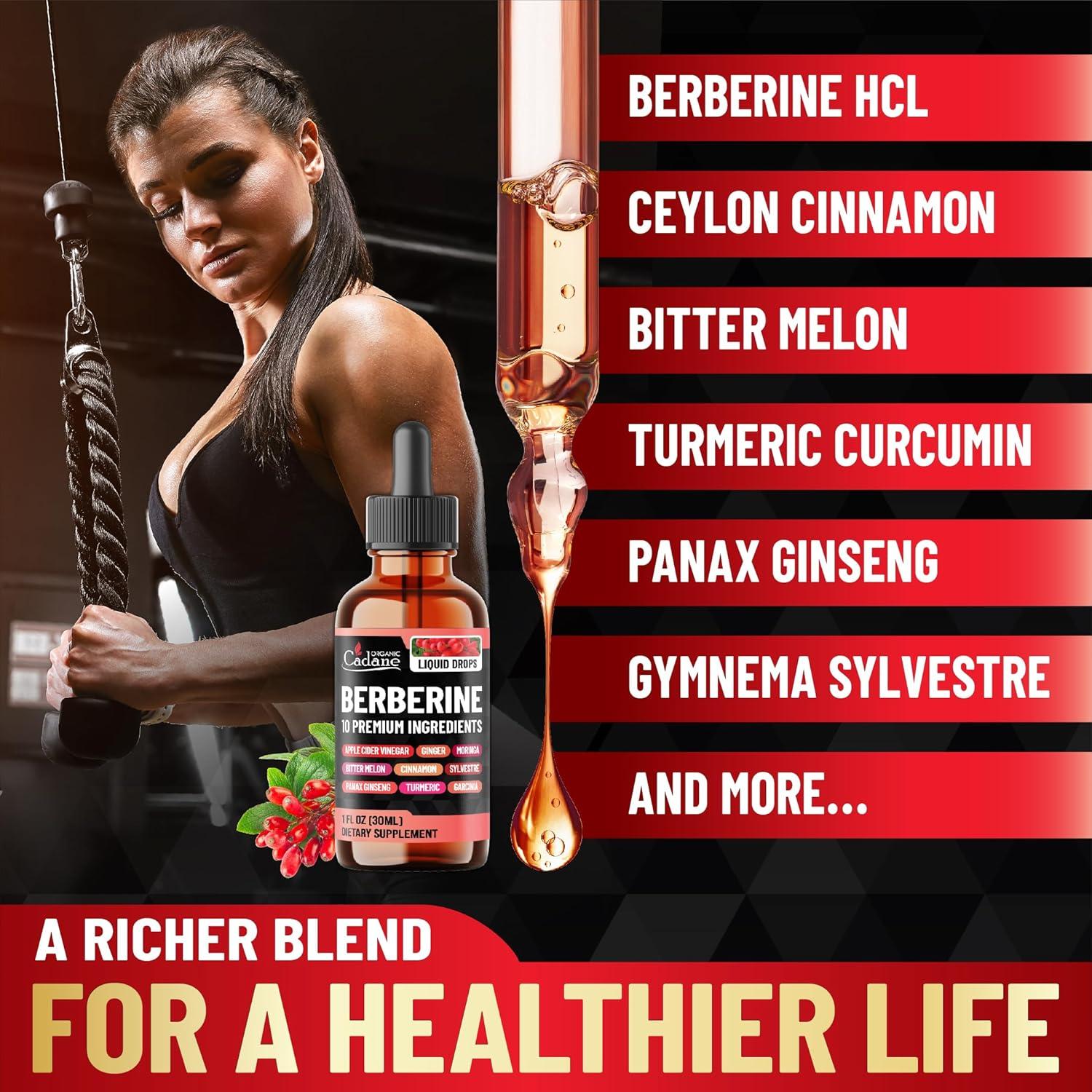 Gotas Líquidas de Berberina Organic Cadane 29.57 ml - Salud del Corazón